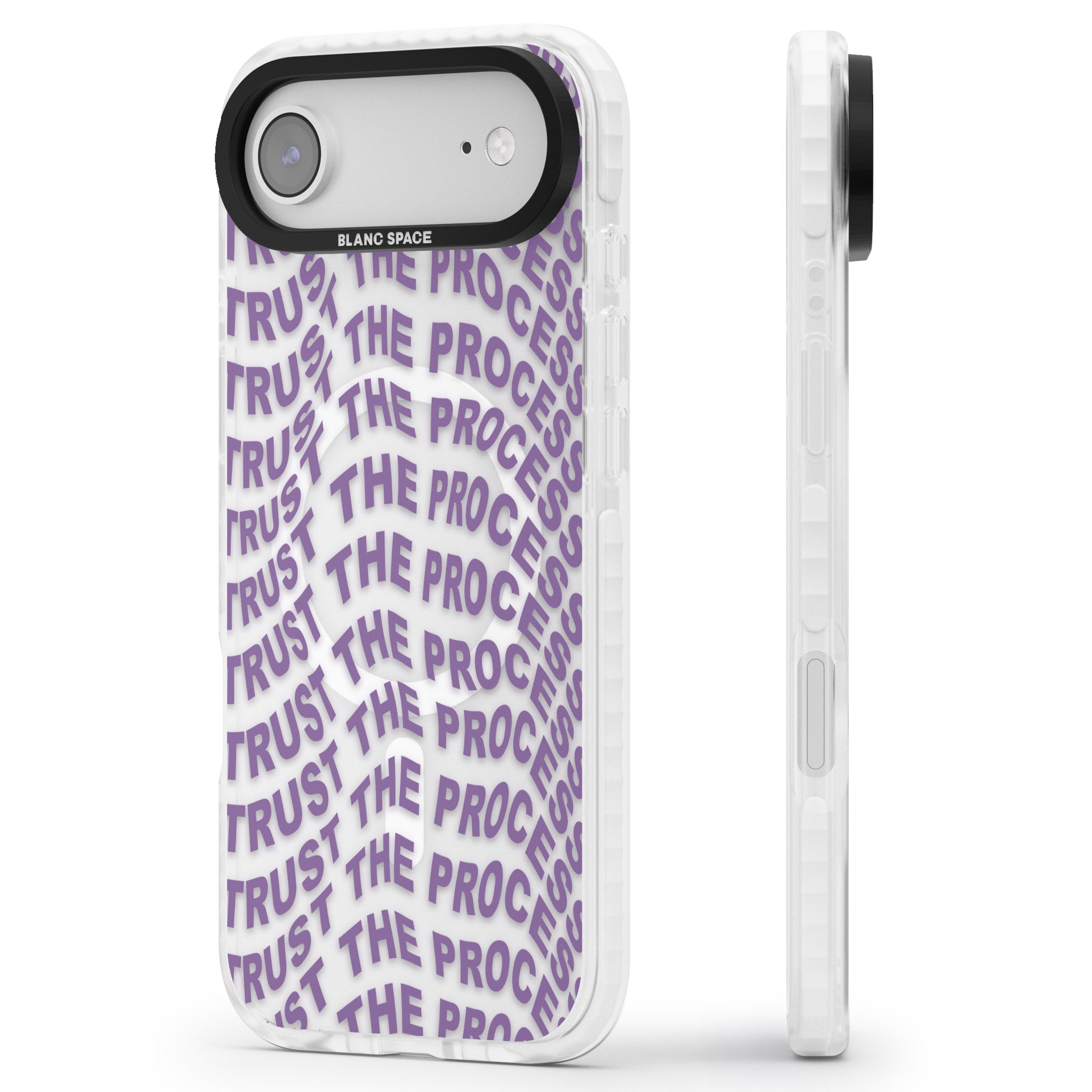 Trust The Process iPhone 17 Air Impact Pro Clear Phone Case Side Profile