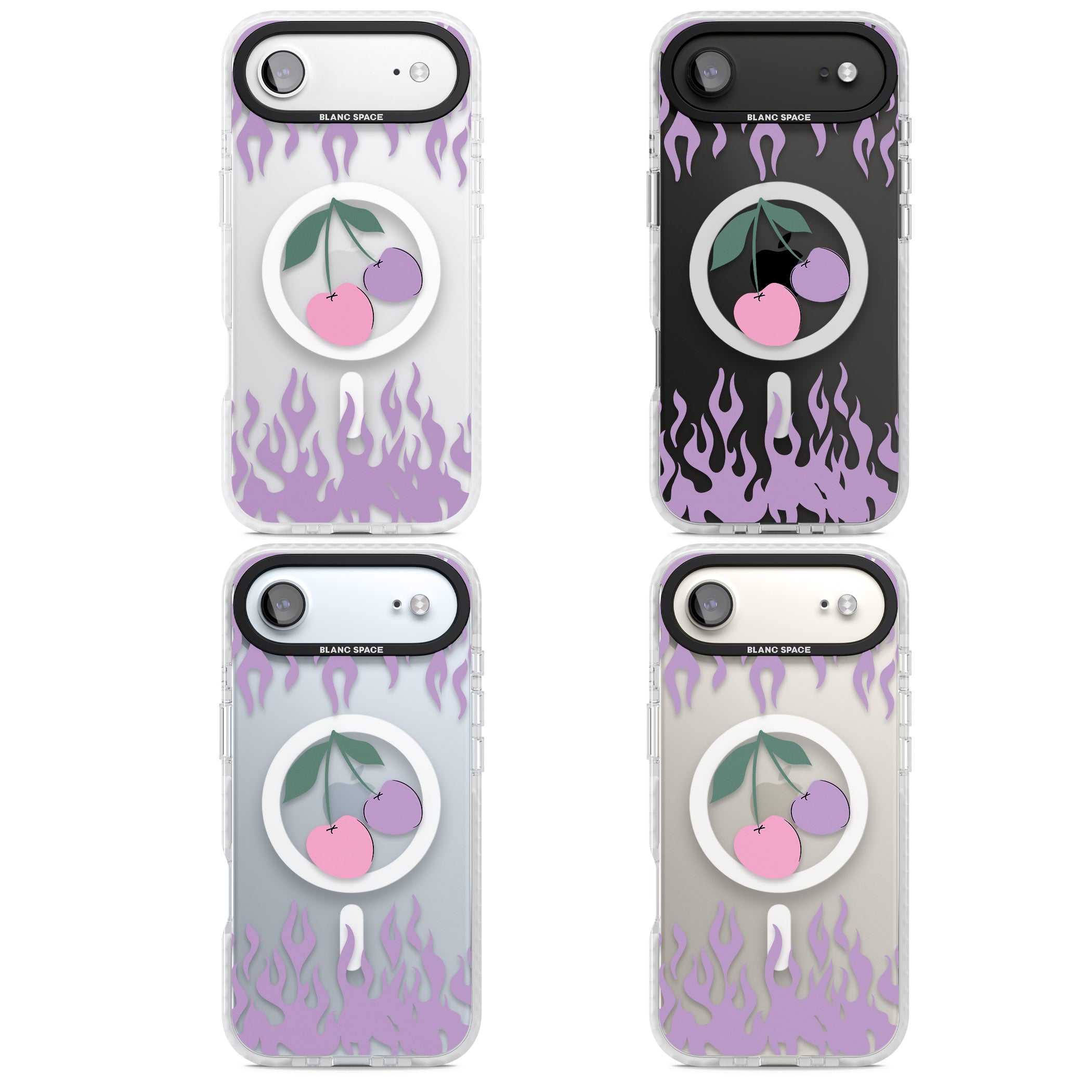 Cherries N' Flames iPhone 17 Air Impact Pro Clear Phone Case APT Impact Protection