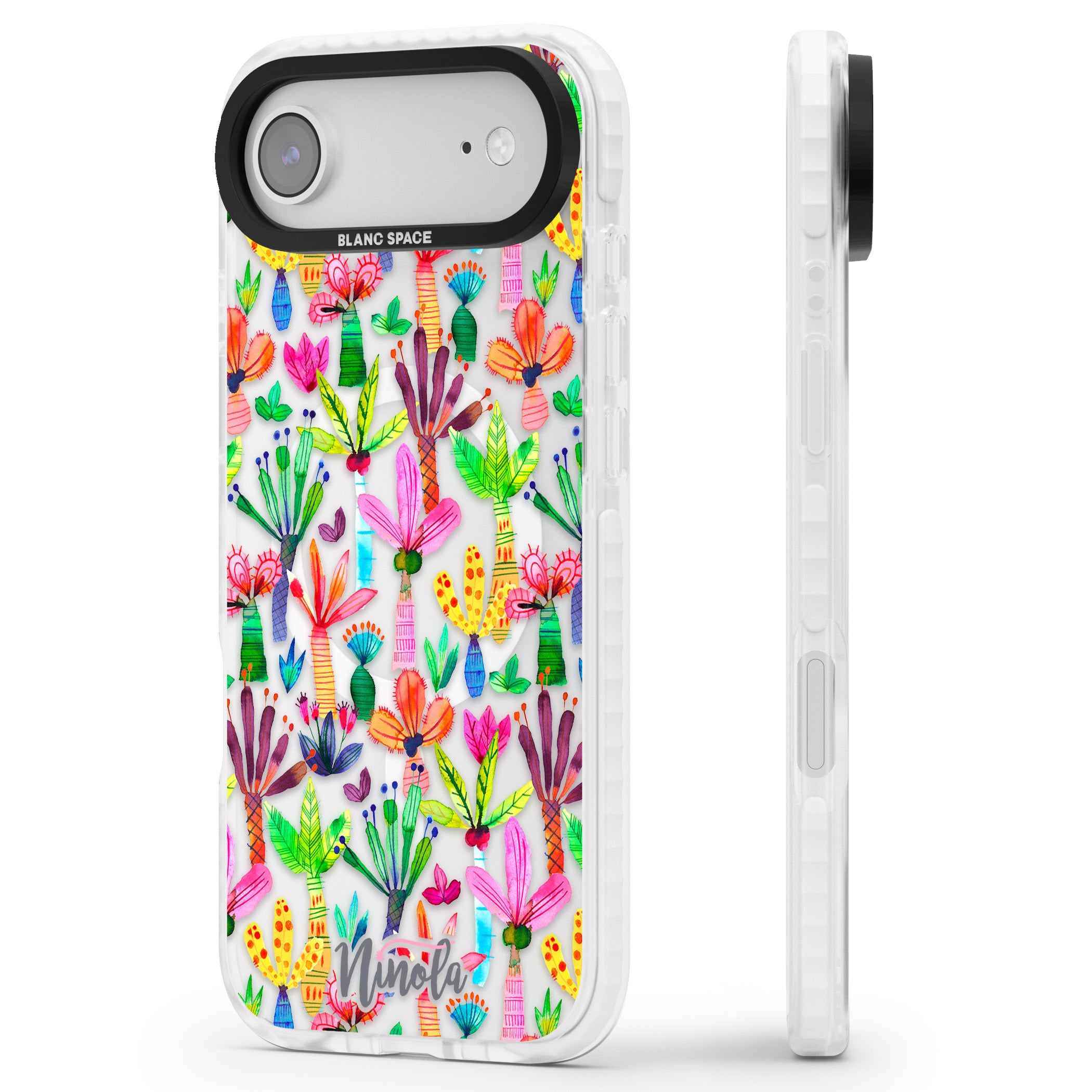 Tropical Botanical iPhone 17 Air Impact Pro Clear Phone Case Side Profile