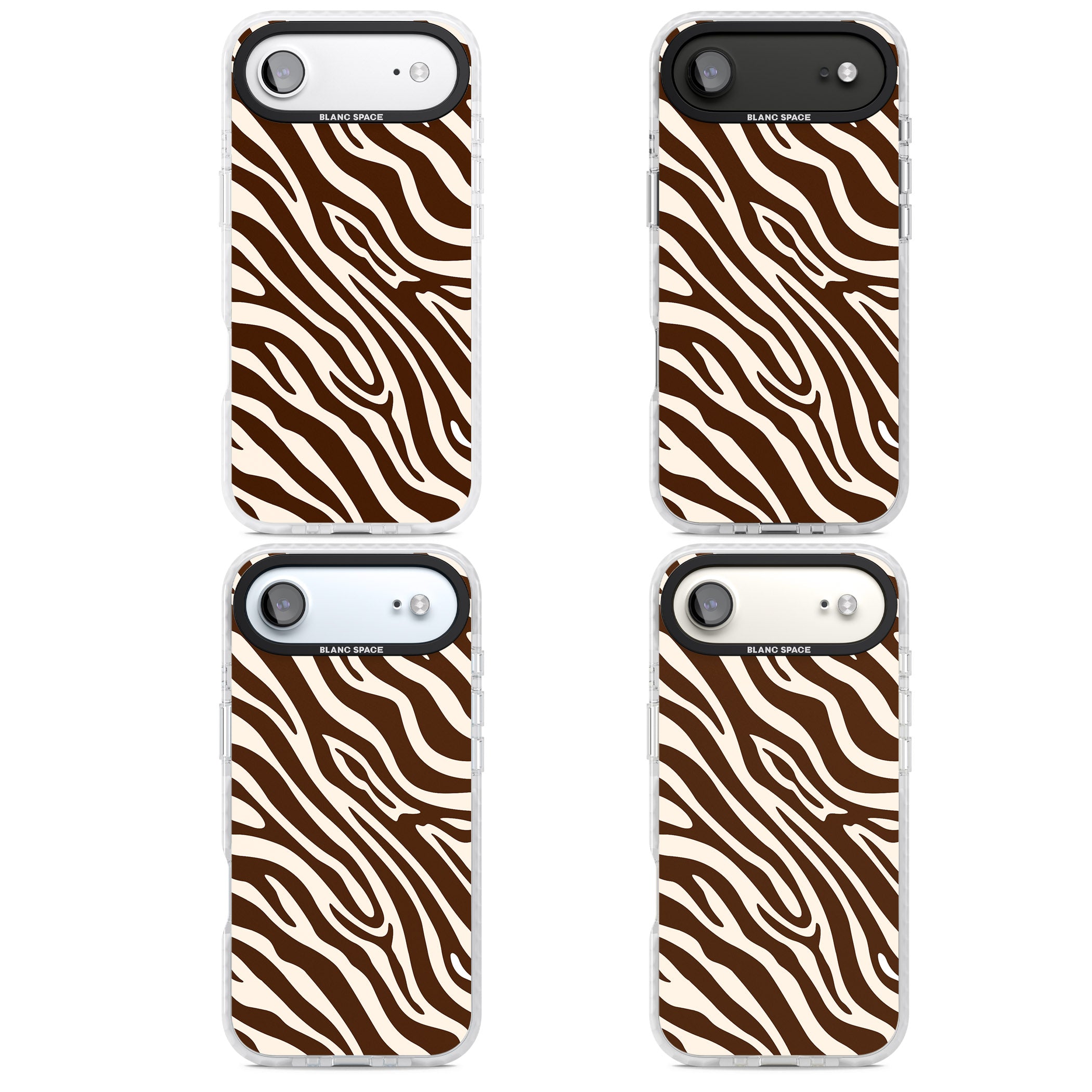 Brown & Cream Zebra iPhone 17 Air Impact Pro Clear Phone Case APT Impact Protection