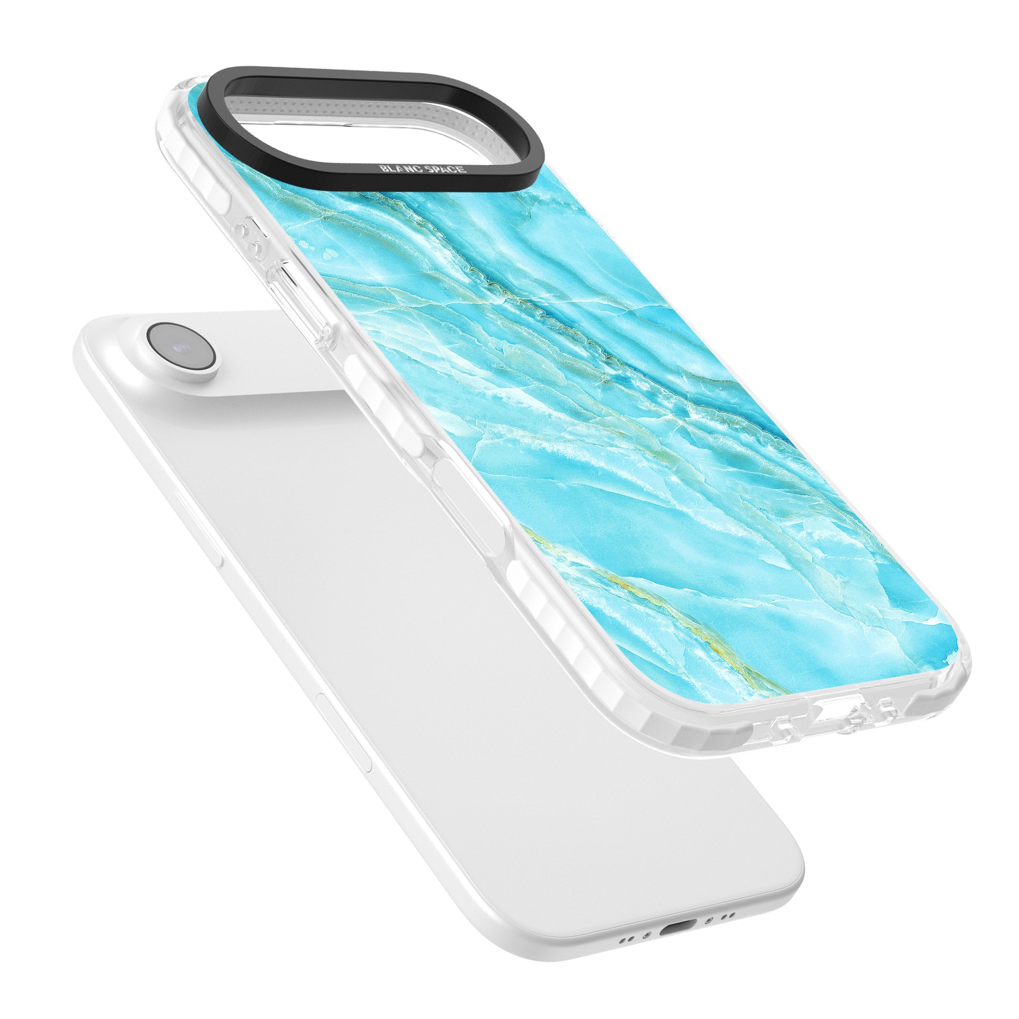 Blue Onyx Marble iPhone 17 Air Impact Pro Clear Phone Case Colours