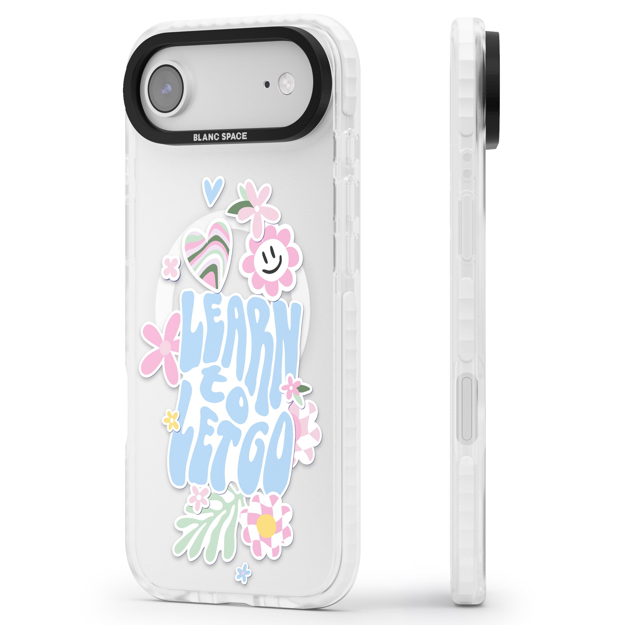 Learn To Let Go iPhone 17 Air Impact Pro Clear Phone Case Side Profile