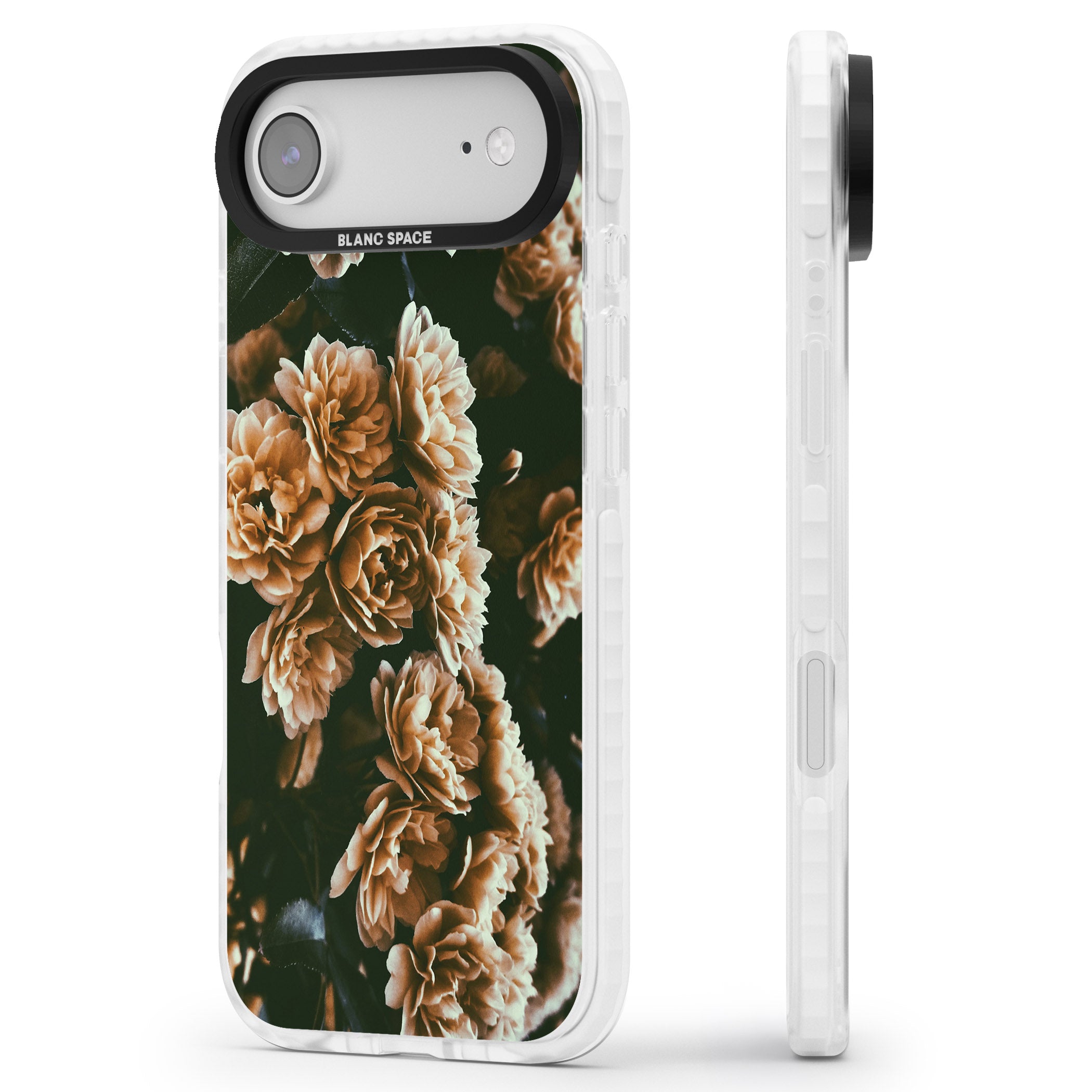 Moody Peony iPhone 17 Air Impact Pro Clear Phone Case Side Profile