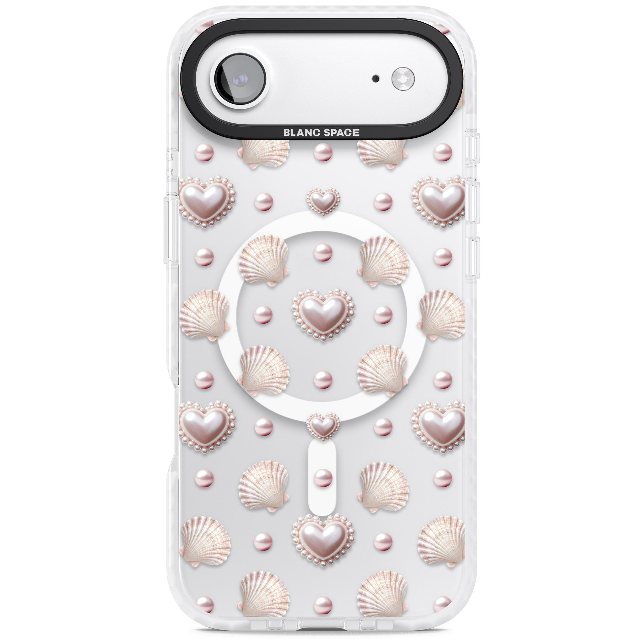 Pearl Hearts iPhone 17 Air Impact Pro Clear Phone Case