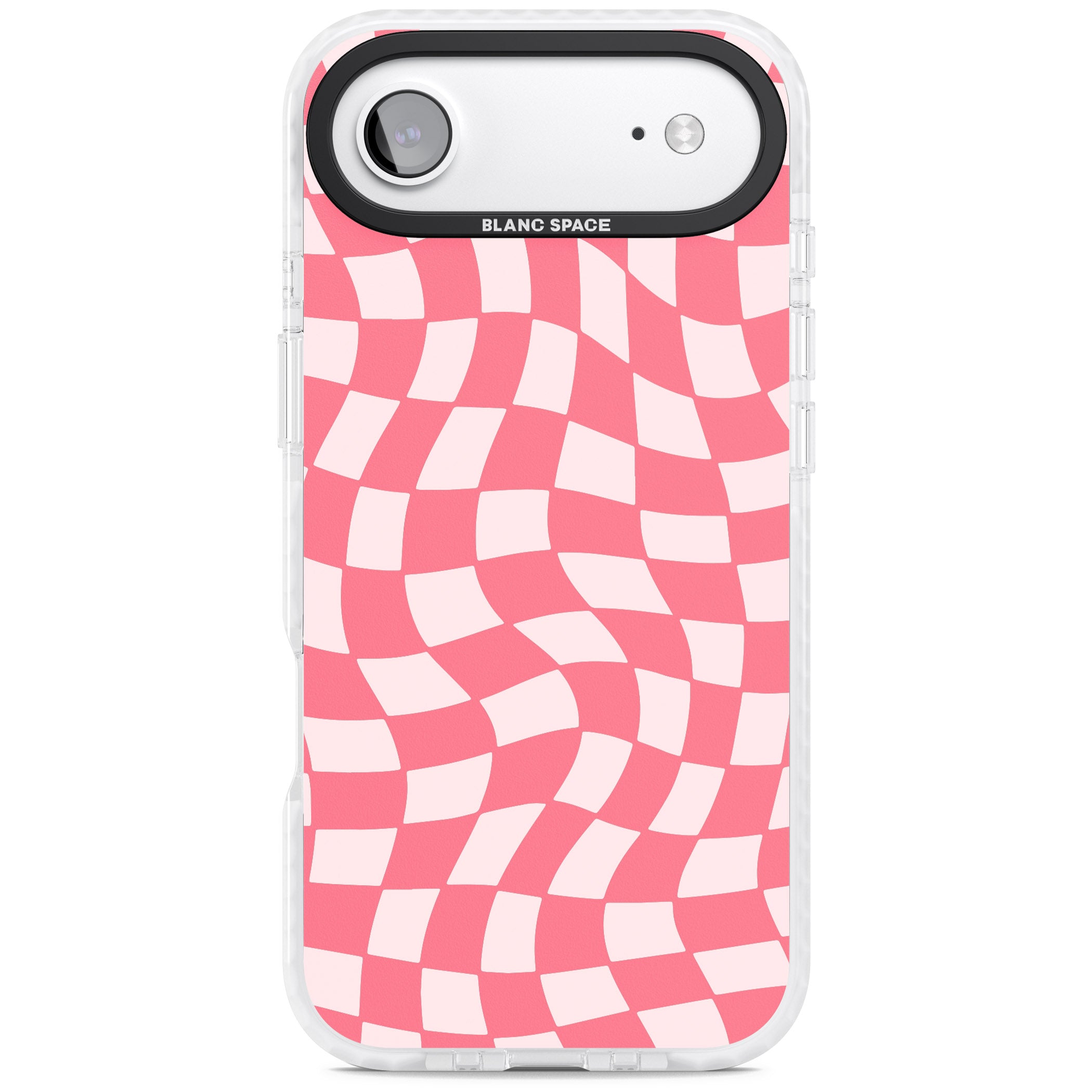 Pink Wavy Checked Pattern iPhone 17 Air Impact Pro Clear Phone Case