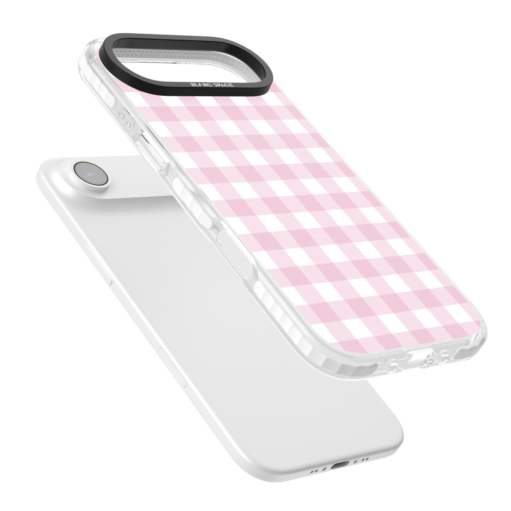 Pink Gingham Pattern iPhone 17 Air Impact Pro Clear Phone Case Colours