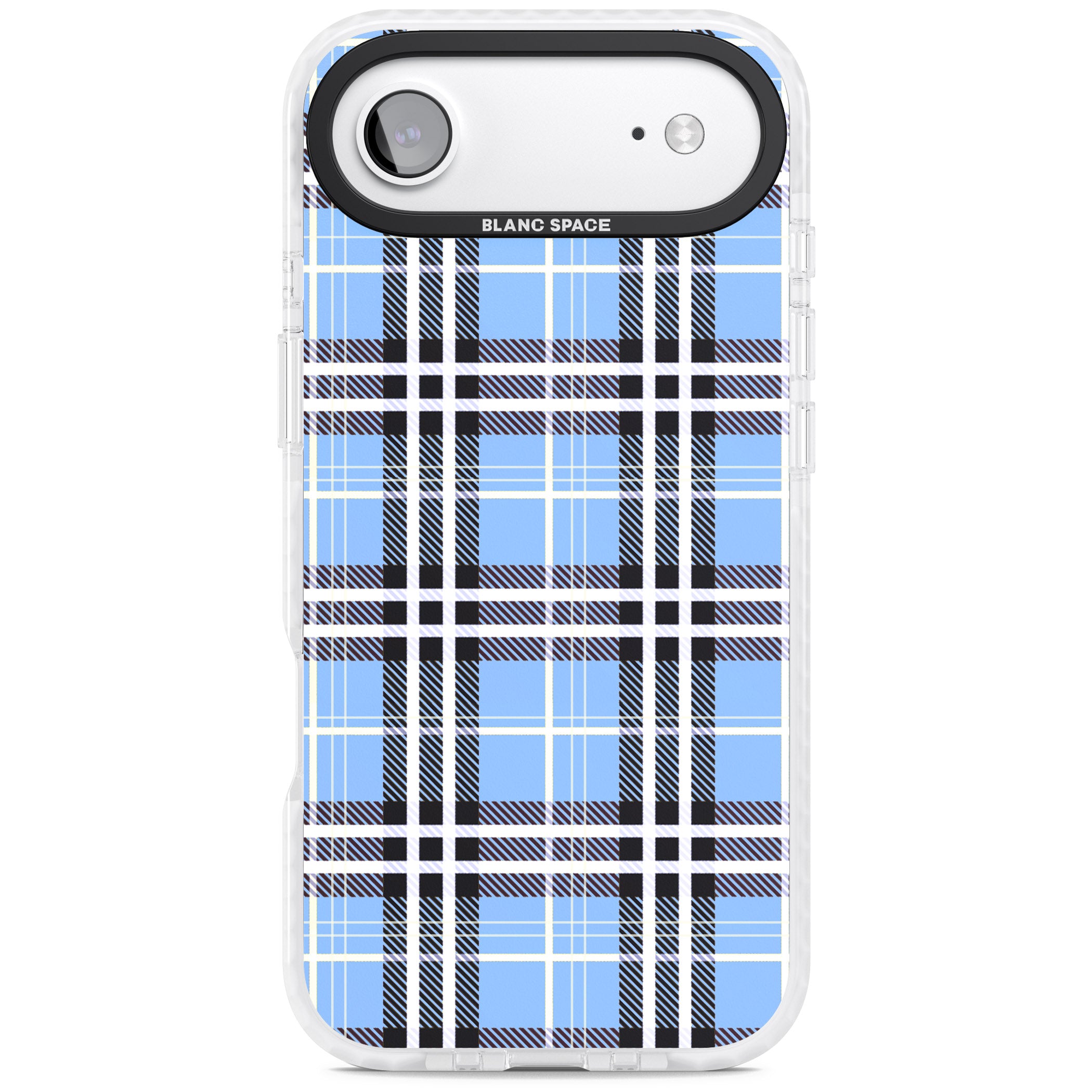 Blue Plaid iPhone 17 Air Impact Pro Clear Phone Case