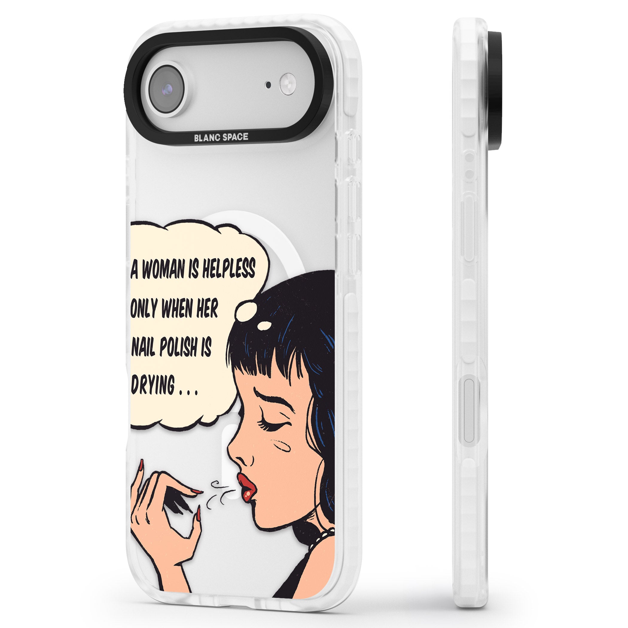 Drying Nails Pop Art iPhone 17 Air Impact Pro Clear Phone Case Side Profile