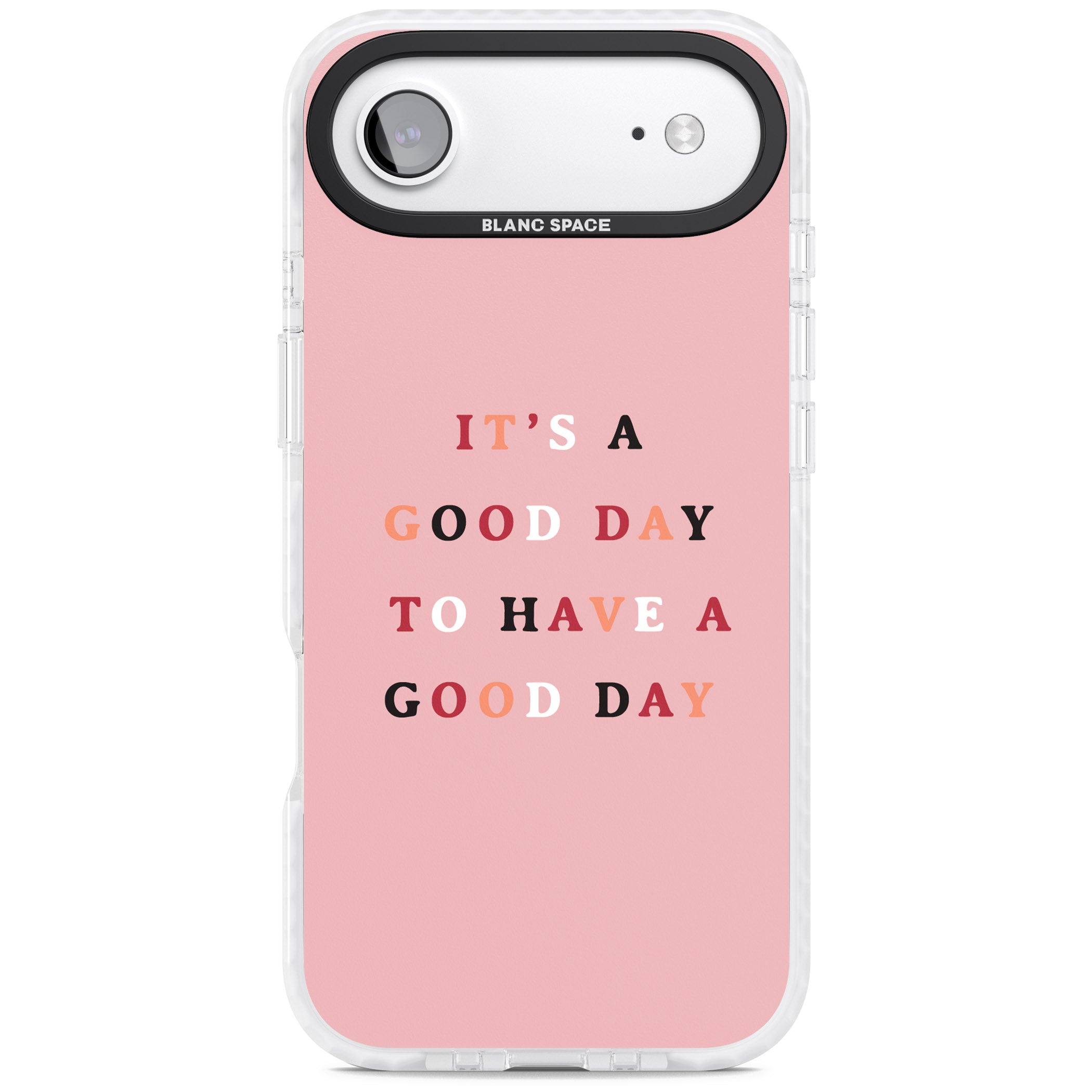 Good Day Pink Quote iPhone 17 Air Impact Pro Clear Phone Case