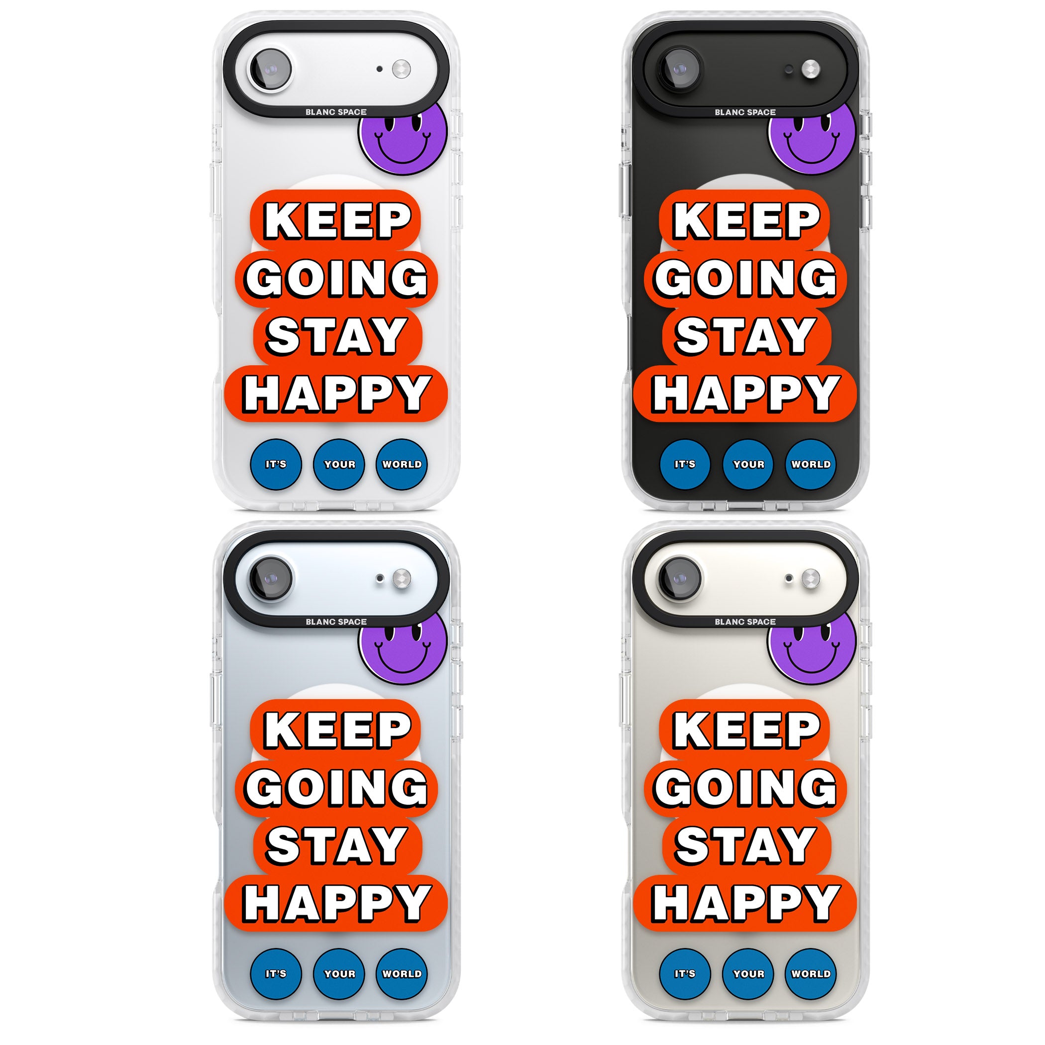 Keep Going Stay Happy iPhone 17 Air Impact Pro Clear Phone Case APT Impact Protection