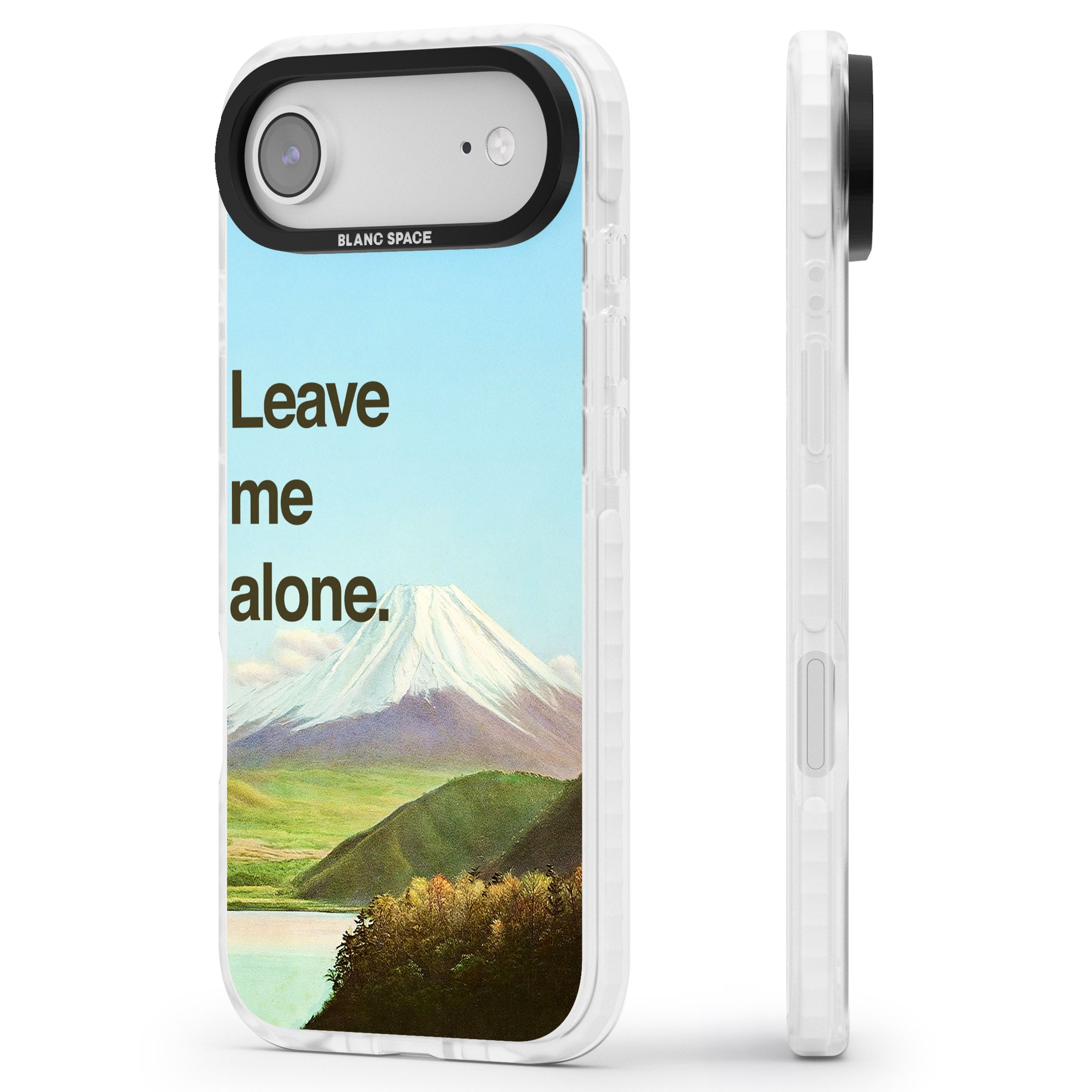 Leave Me Alone iPhone 17 Air Impact Pro Clear Phone Case Side Profile