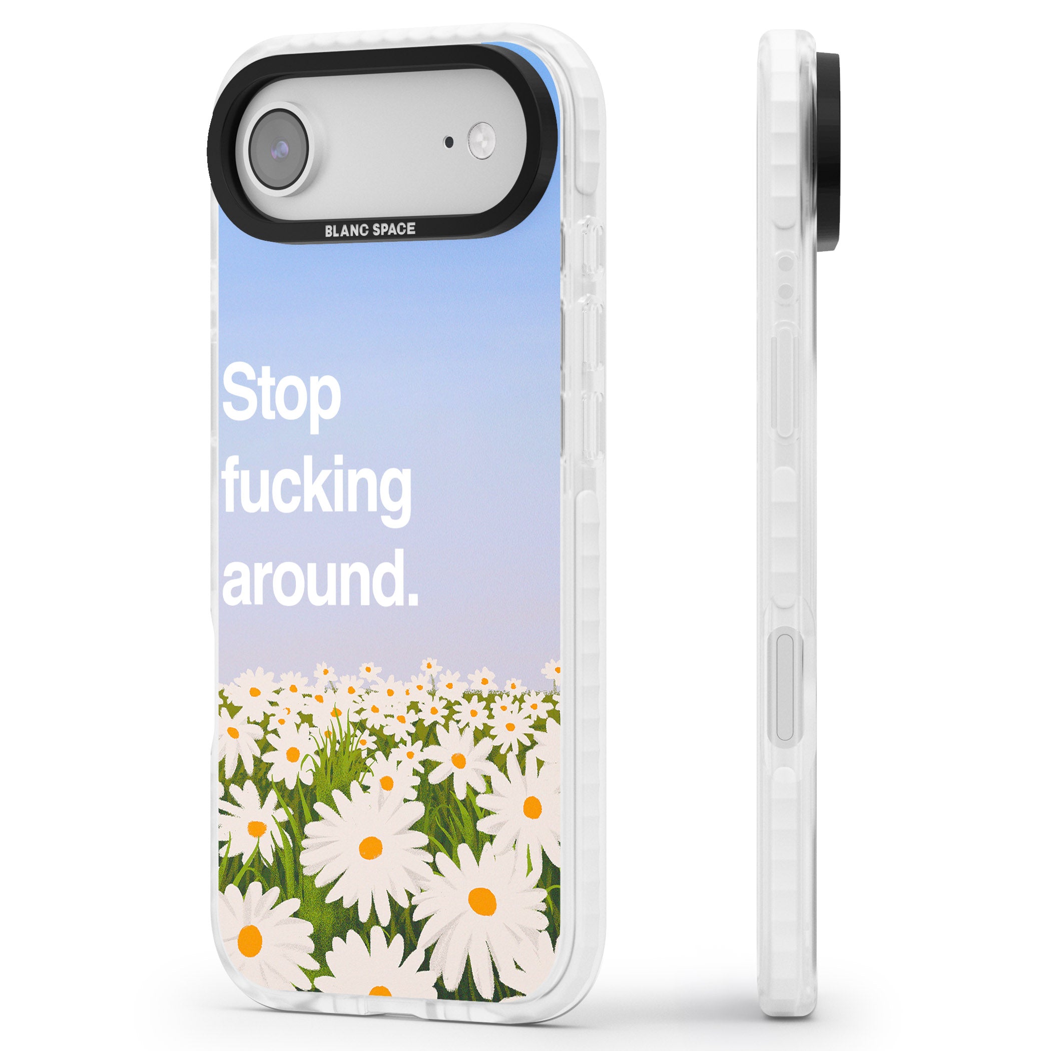Stop F*Cking Around iPhone 17 Air Impact Pro Clear Phone Case Side Profile