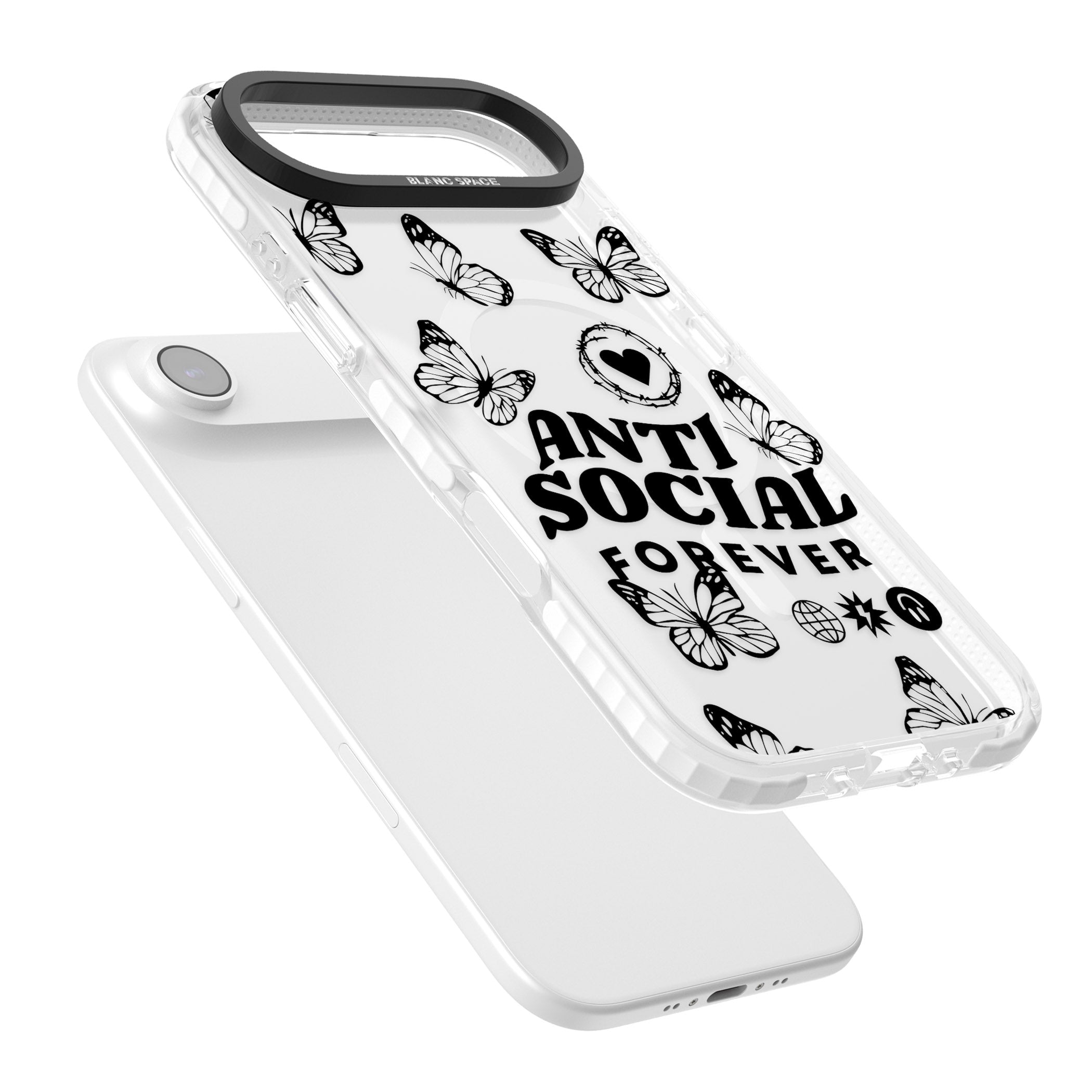 Anti Social Forever iPhone 17 Air Impact Pro Clear Phone Case Colours
