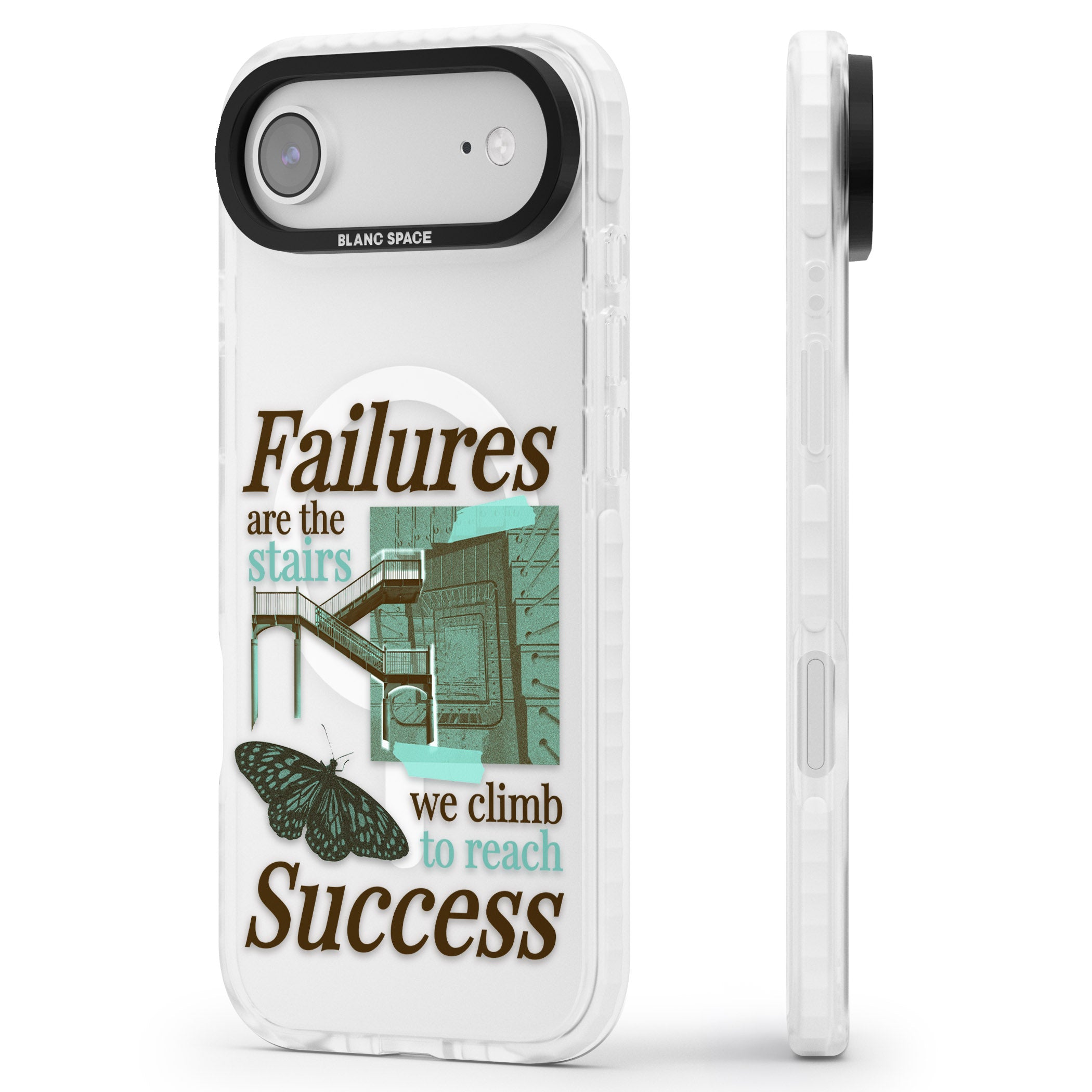 Fail To Succeed iPhone 17 Air Impact Pro Clear Phone Case Side Profile