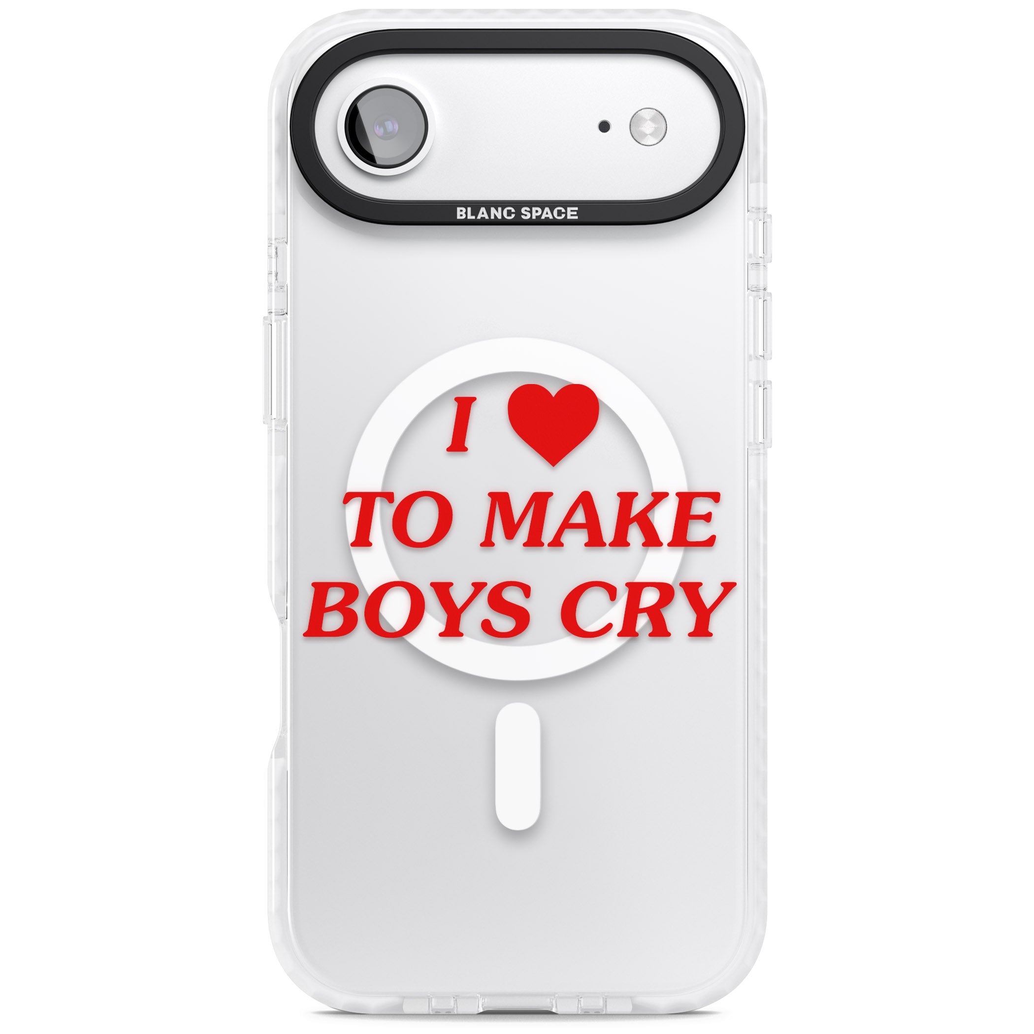 I Love To Make Boys Cry iPhone 17 Air Impact Pro Clear Phone Case