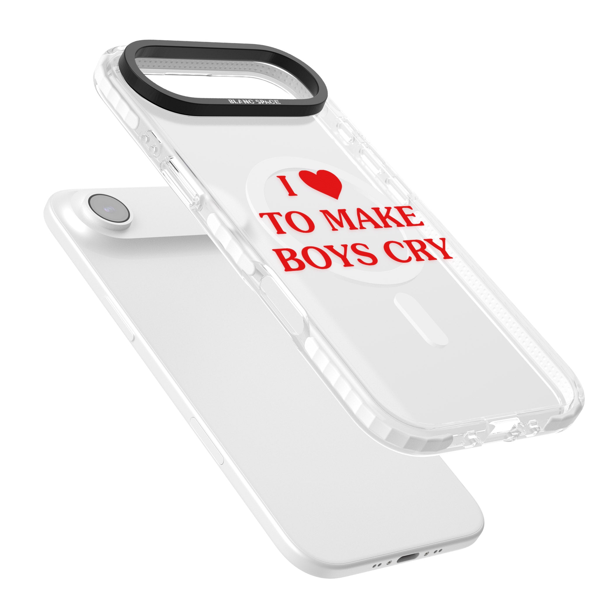 I Love To Make Boys Cry iPhone 17 Air Impact Pro Clear Phone Case Colours