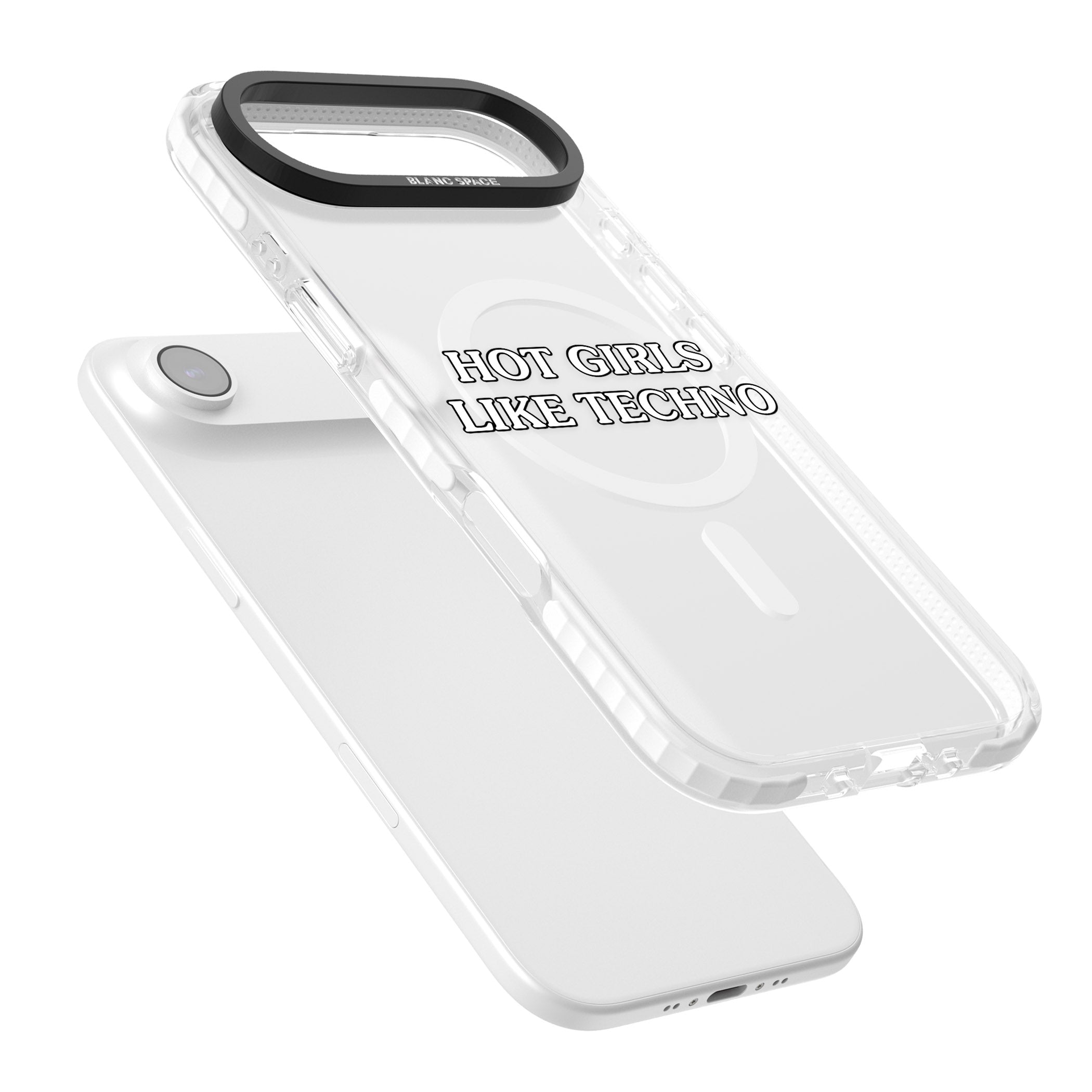 Hot Girls Like Techno iPhone 17 Air Impact Pro Clear Phone Case Colours