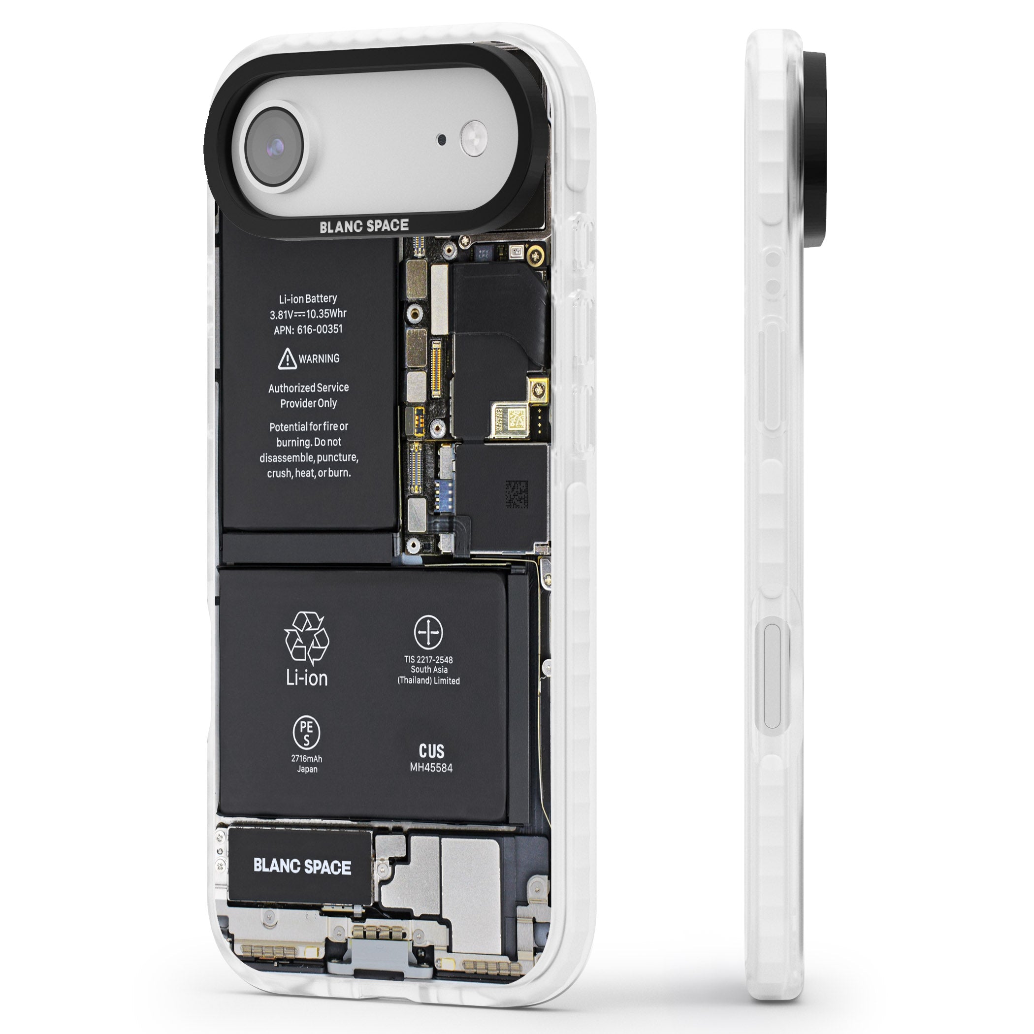 Circuit Board Standard iPhone 17 Air Impact Pro Clear Phone Case Side Profile