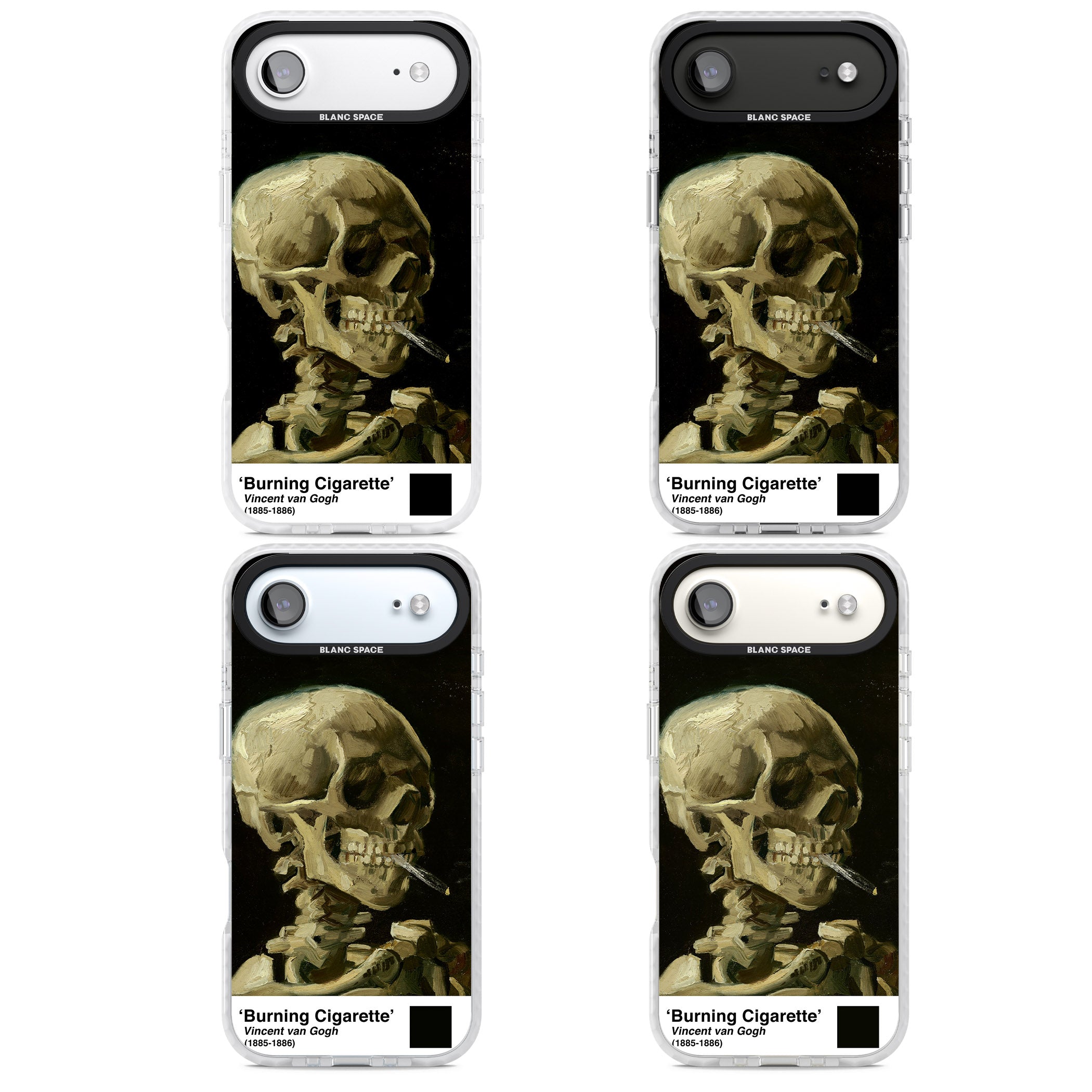 Skull Of A Skeleton With Burning Cigarette iPhone 17 Air Impact Pro Clear Phone Case APT Impact Protection