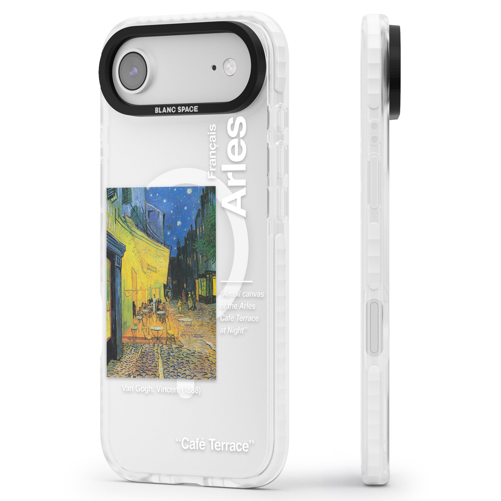 Cafe Terrace At Night iPhone 17 Air Impact Pro Clear Phone Case Side Profile