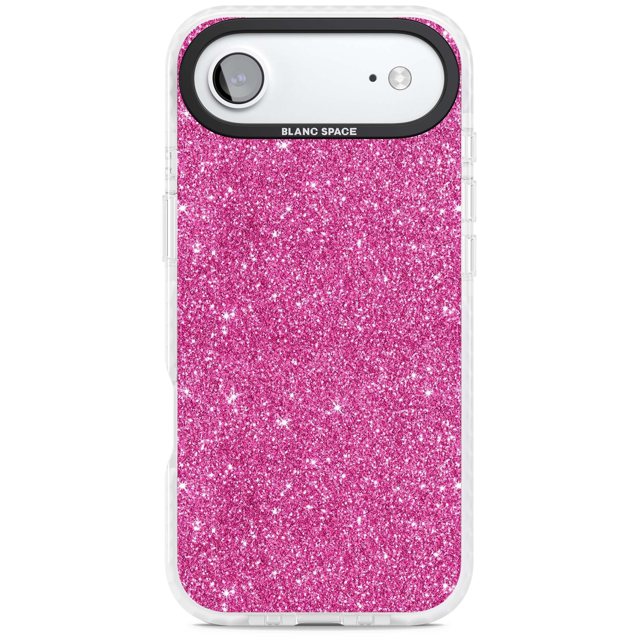 Pink Glitter Y2K iPhone case featuring hot pink glitter wallpaper with sparkle shimmer effect | Impact Magsafe case for iPhone Air
