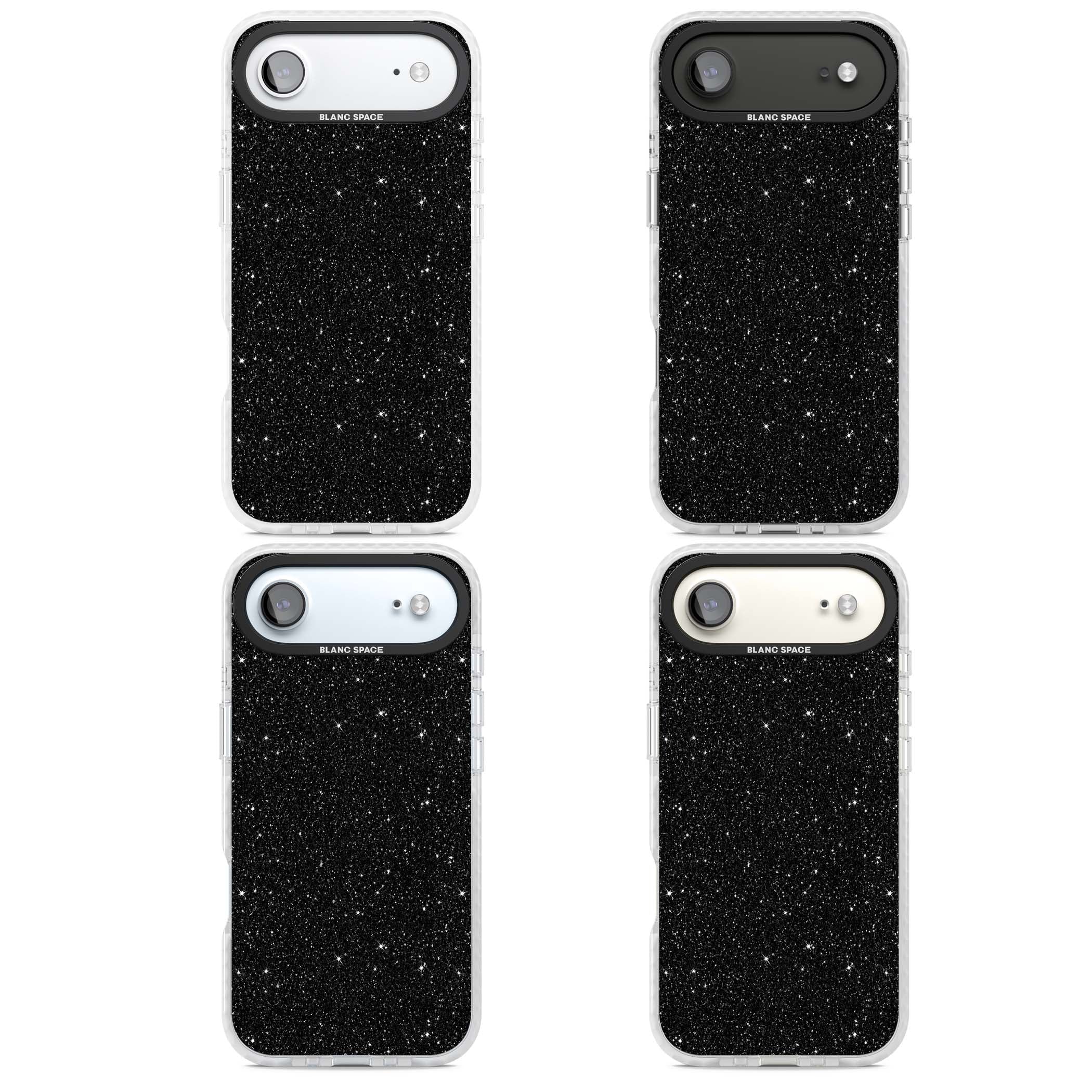 Black Glitter black glitter iPhone case featuring an all-over sparkly shimmer pattern on a jet black base | Impact Magsafe case for iPhone Air