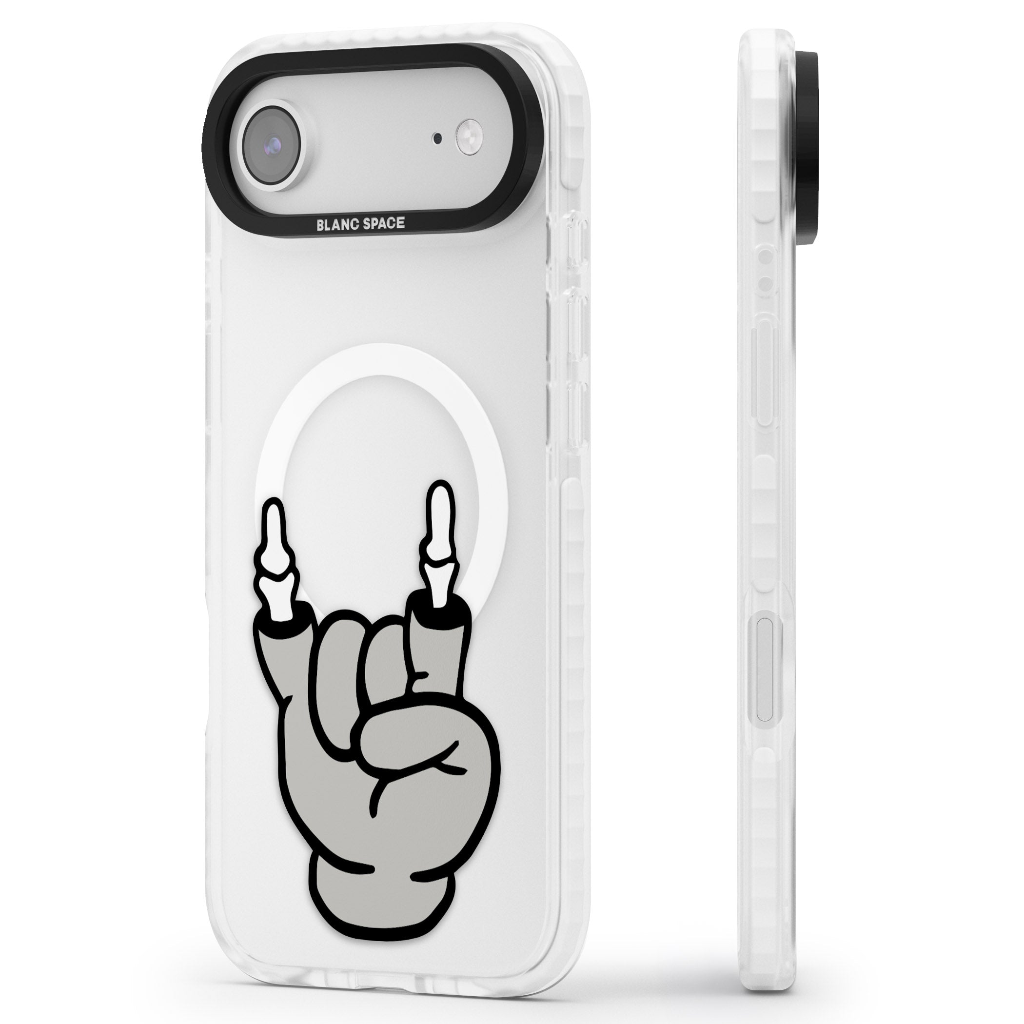 Rock 'Til You Drop iPhone 17 Air Impact Pro Clear Phone Case Side Profile