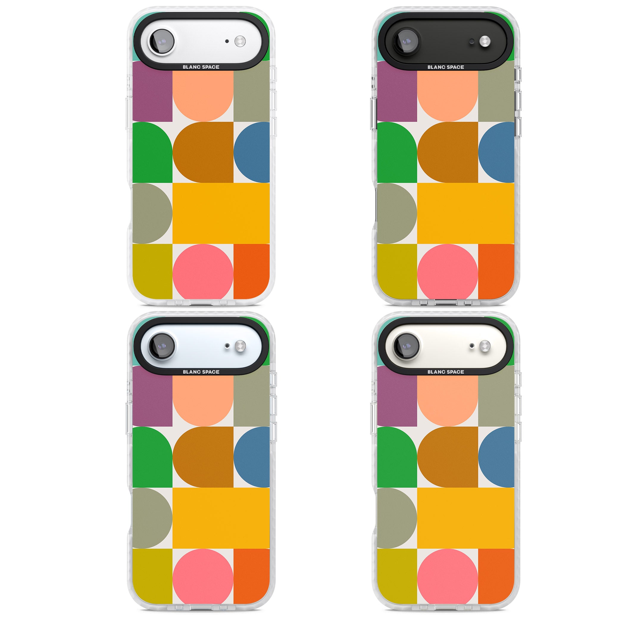 Retro Colorful Shapes iPhone 17 Air Impact Pro Clear Phone Case APT Impact Protection