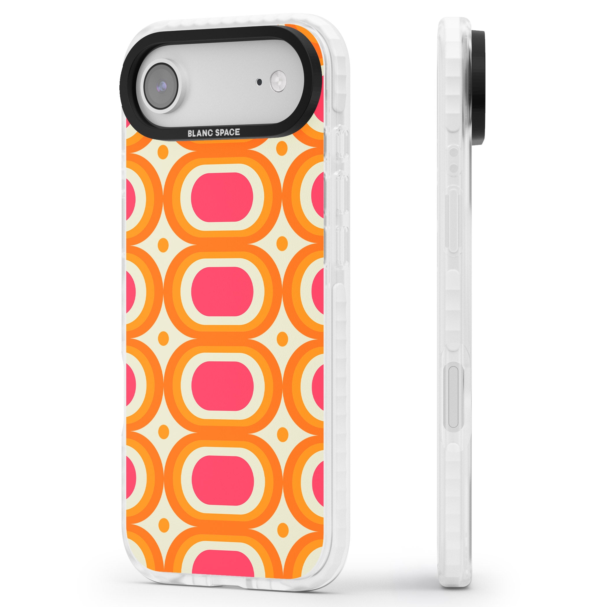 Groovy 60S Shape Pattern iPhone 17 Air Impact Pro Clear Phone Case Side Profile