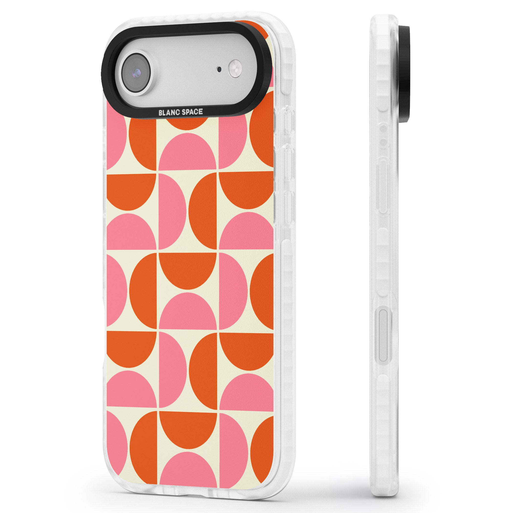 Retro Half Circle Pattern iPhone 17 Air Impact Pro Clear Phone Case Side Profile