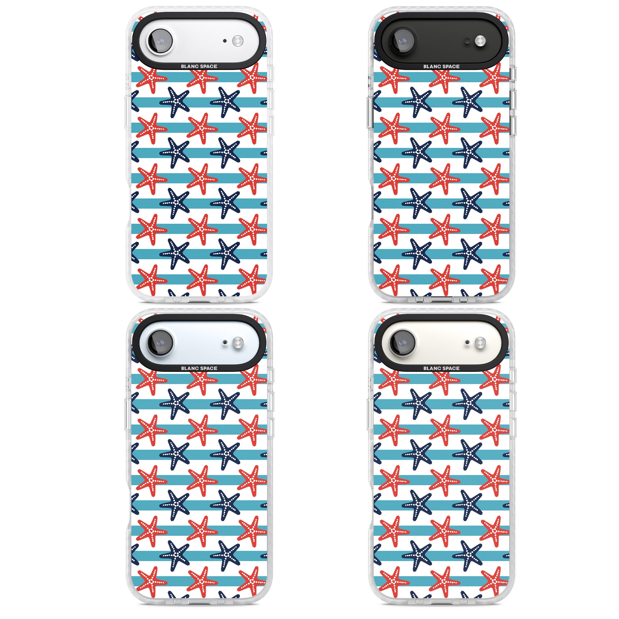 Nautical Starfish Stripe iPhone 17 Air Impact Pro Clear Phone Case APT Impact Protection