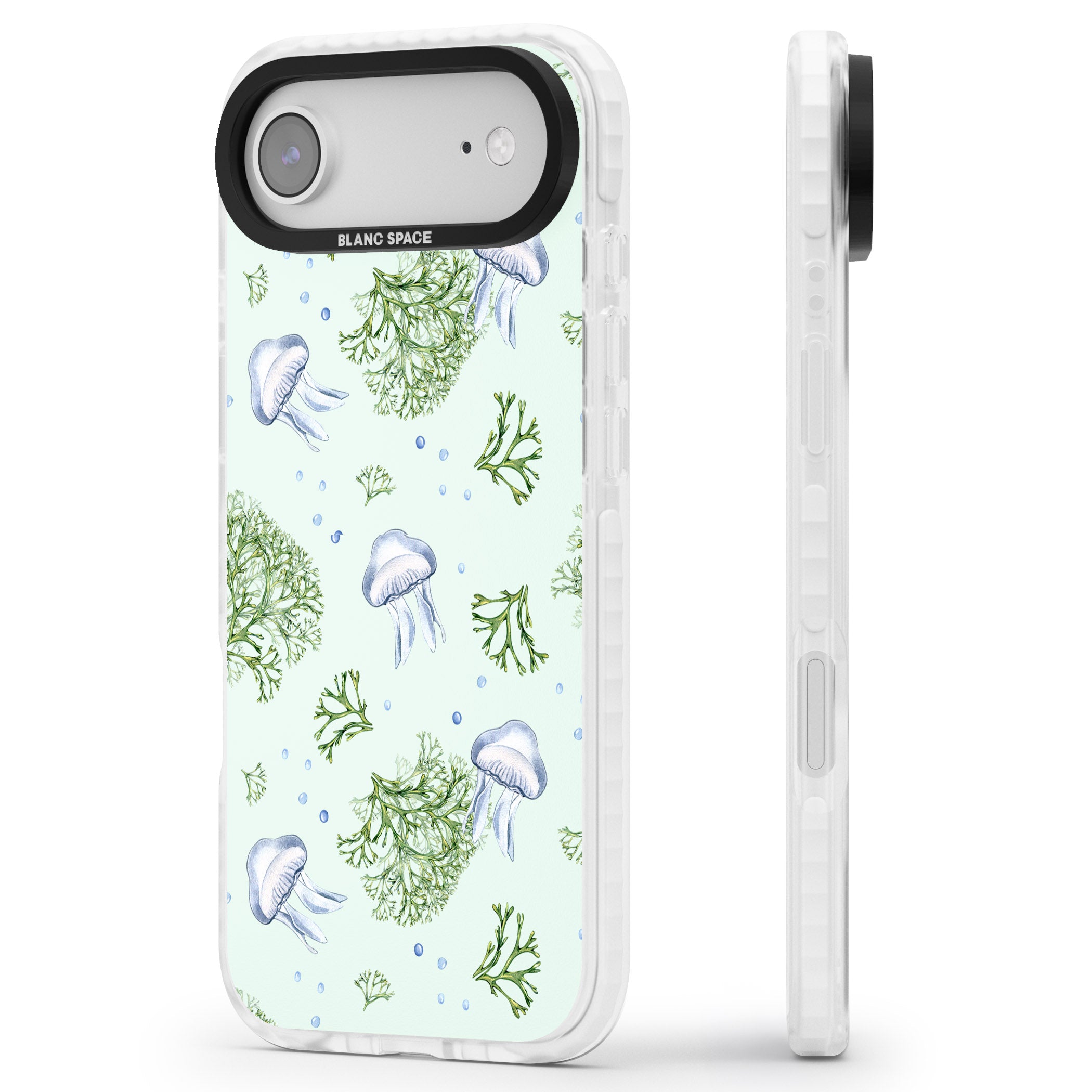 Jellyfish & Seaweed iPhone 17 Air Impact Pro Clear Phone Case Side Profile