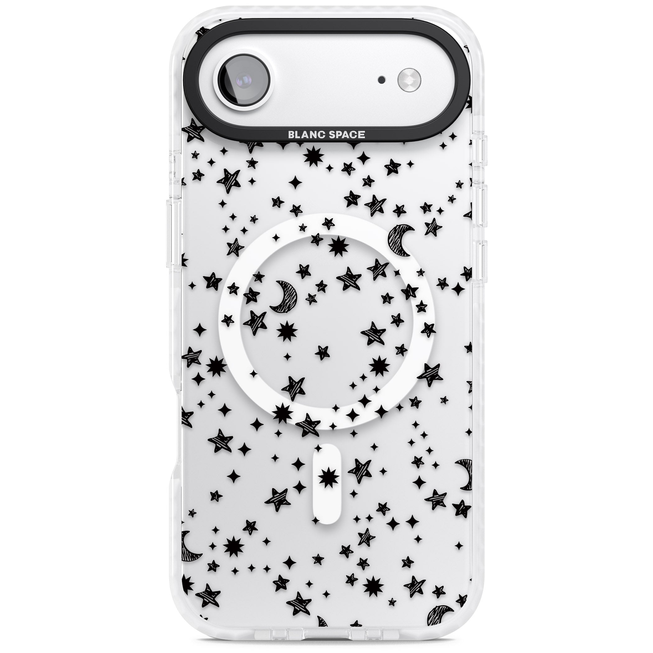 Black Cosmic Galaxy Pattern iPhone 17 Air Impact Pro Clear Phone Case