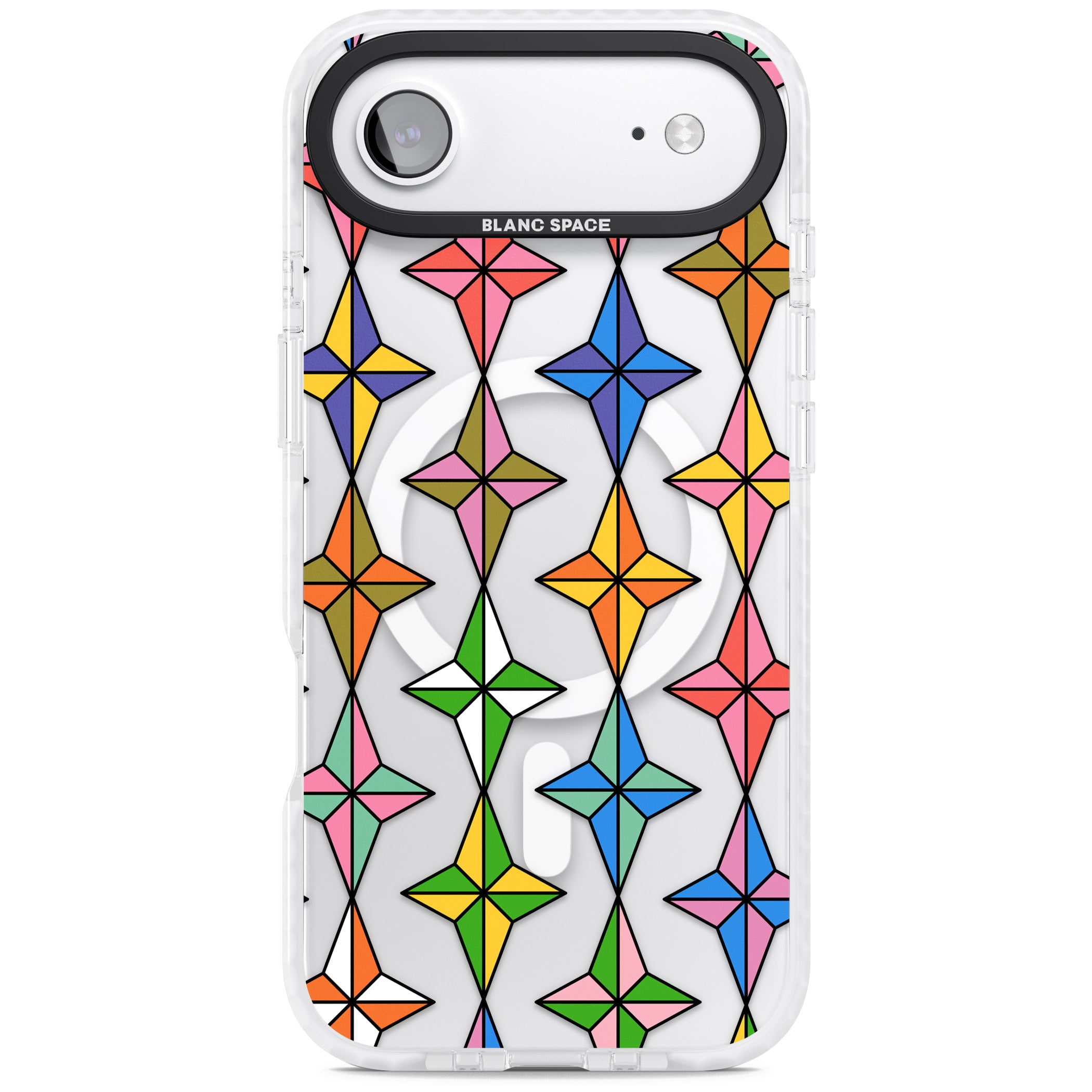 Multi Colour Stars Pattern iPhone 17 Air Impact Pro Clear Phone Case