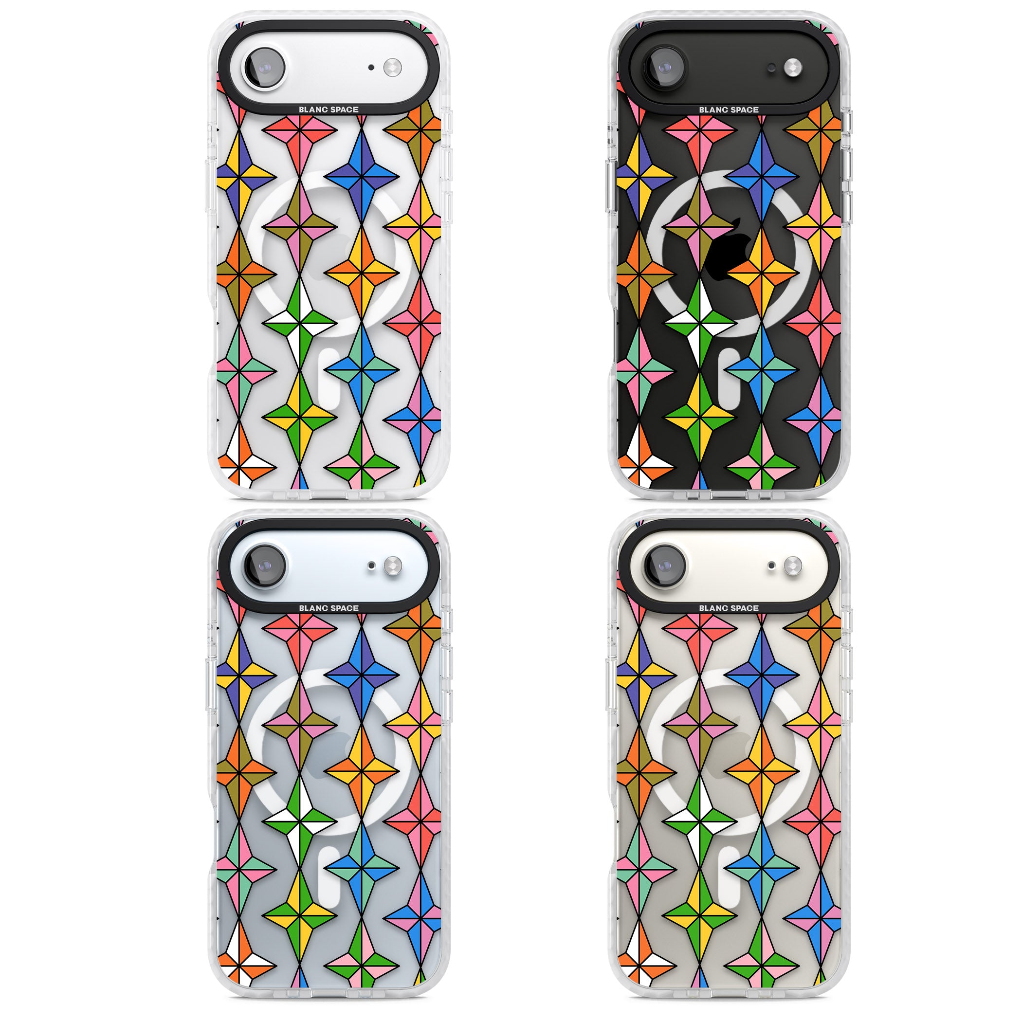 Multi Colour Stars Pattern iPhone 17 Air Impact Pro Clear Phone Case APT Impact Protection