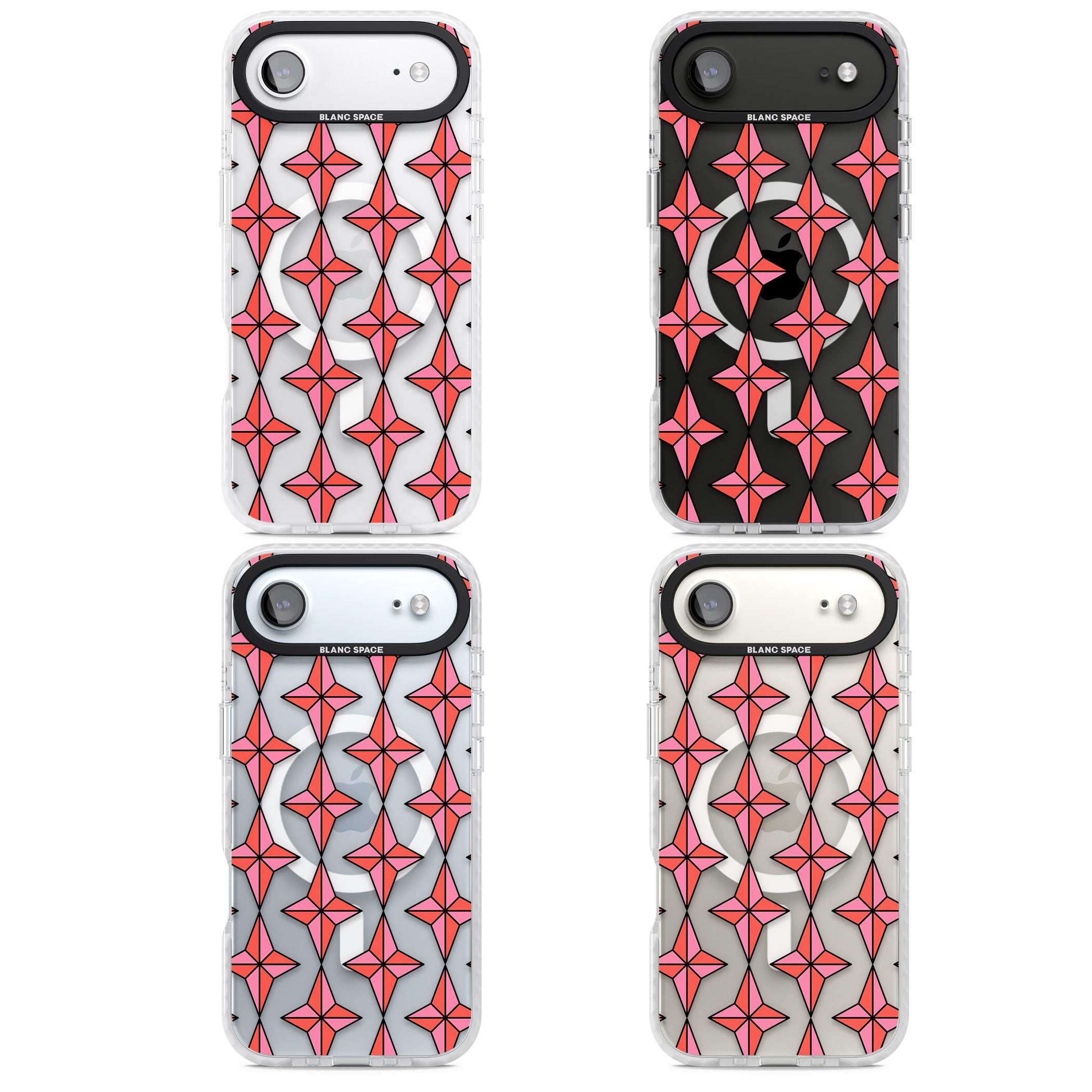 Rose Stars Pattern (Clear) iPhone 17 Air Impact Pro Clear Phone Case APT Impact Protection