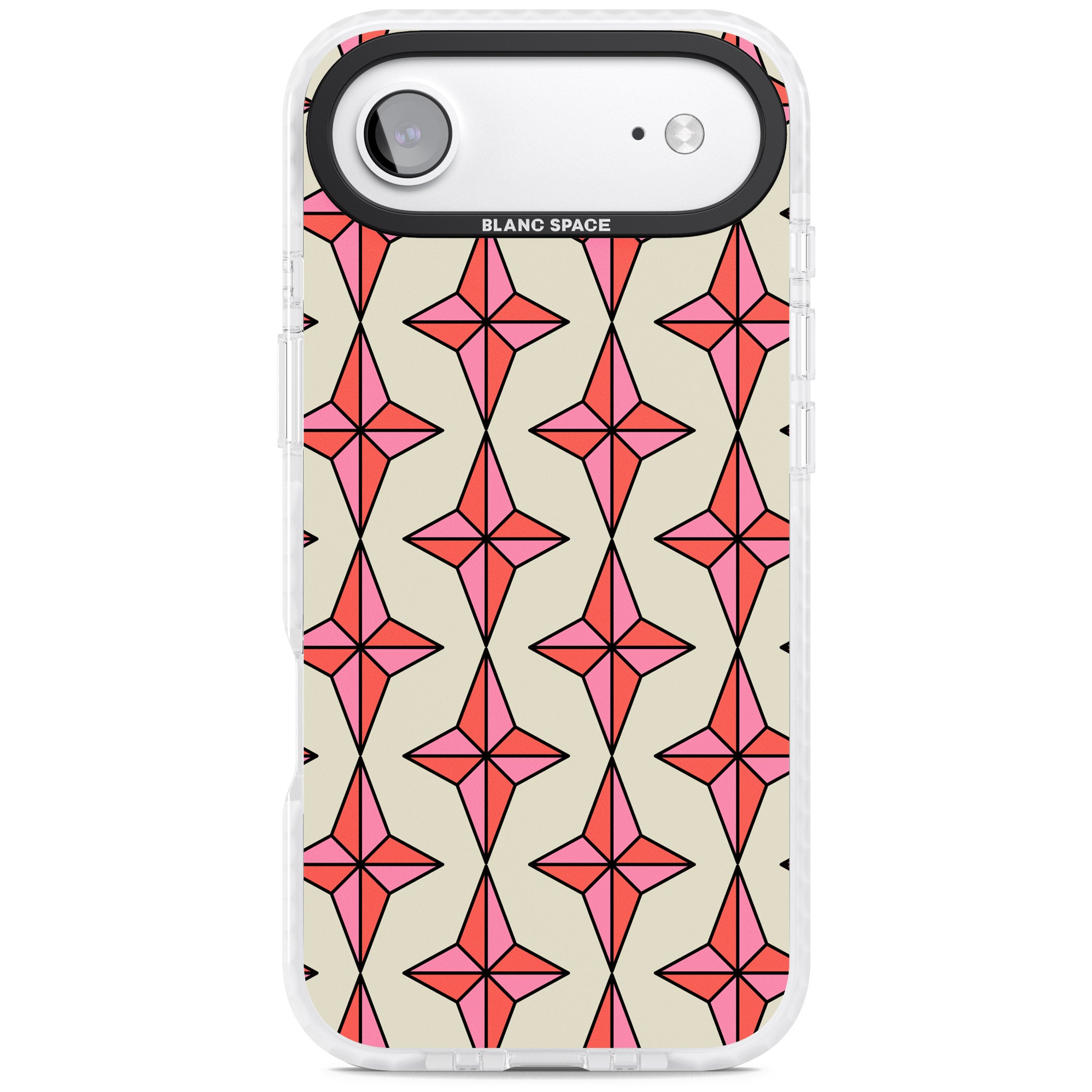 Rose Stars Pattern iPhone 17 Air Impact Pro Clear Phone Case