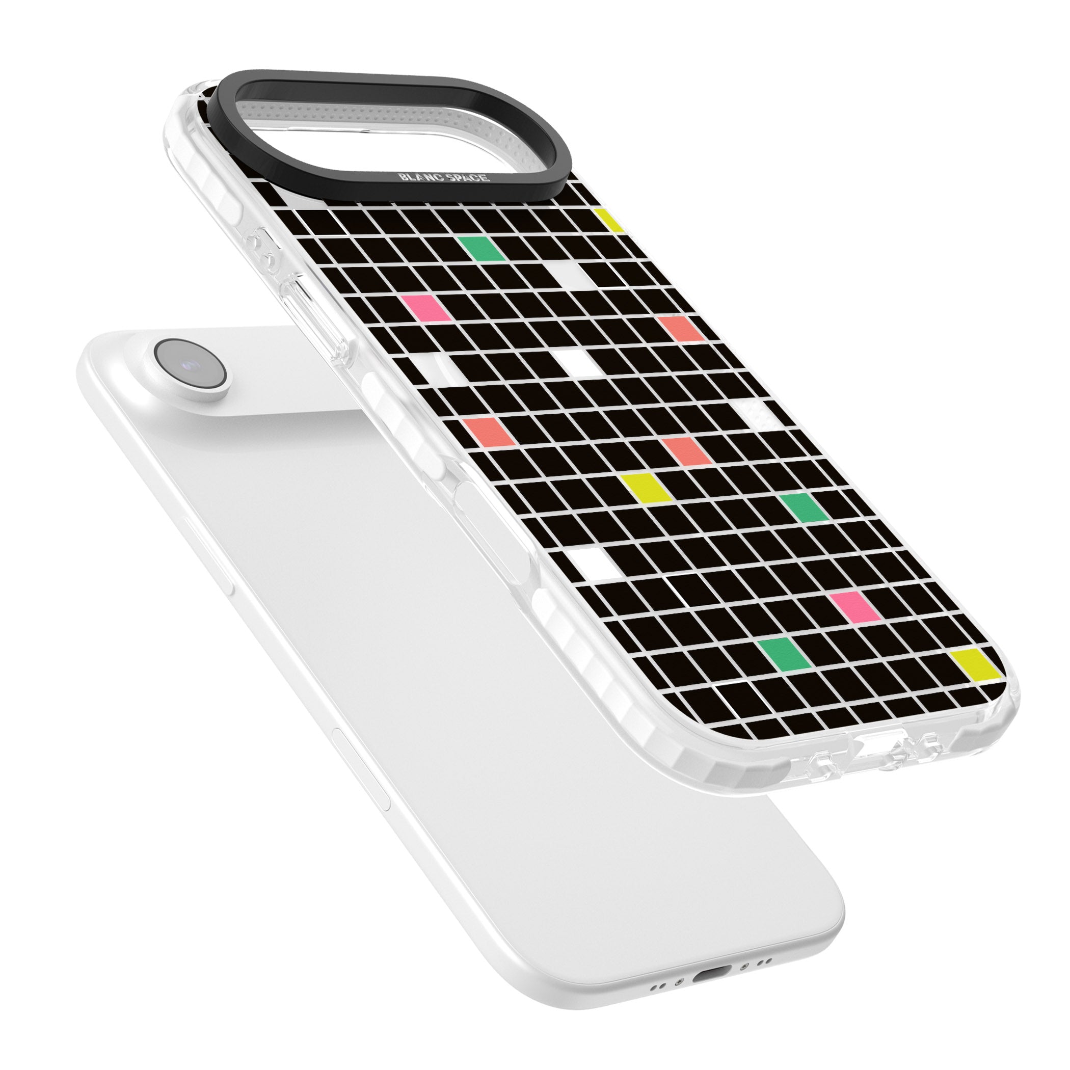 Vibrant Black Geometric Grid iPhone 17 Air Impact Pro Clear Phone Case Colours