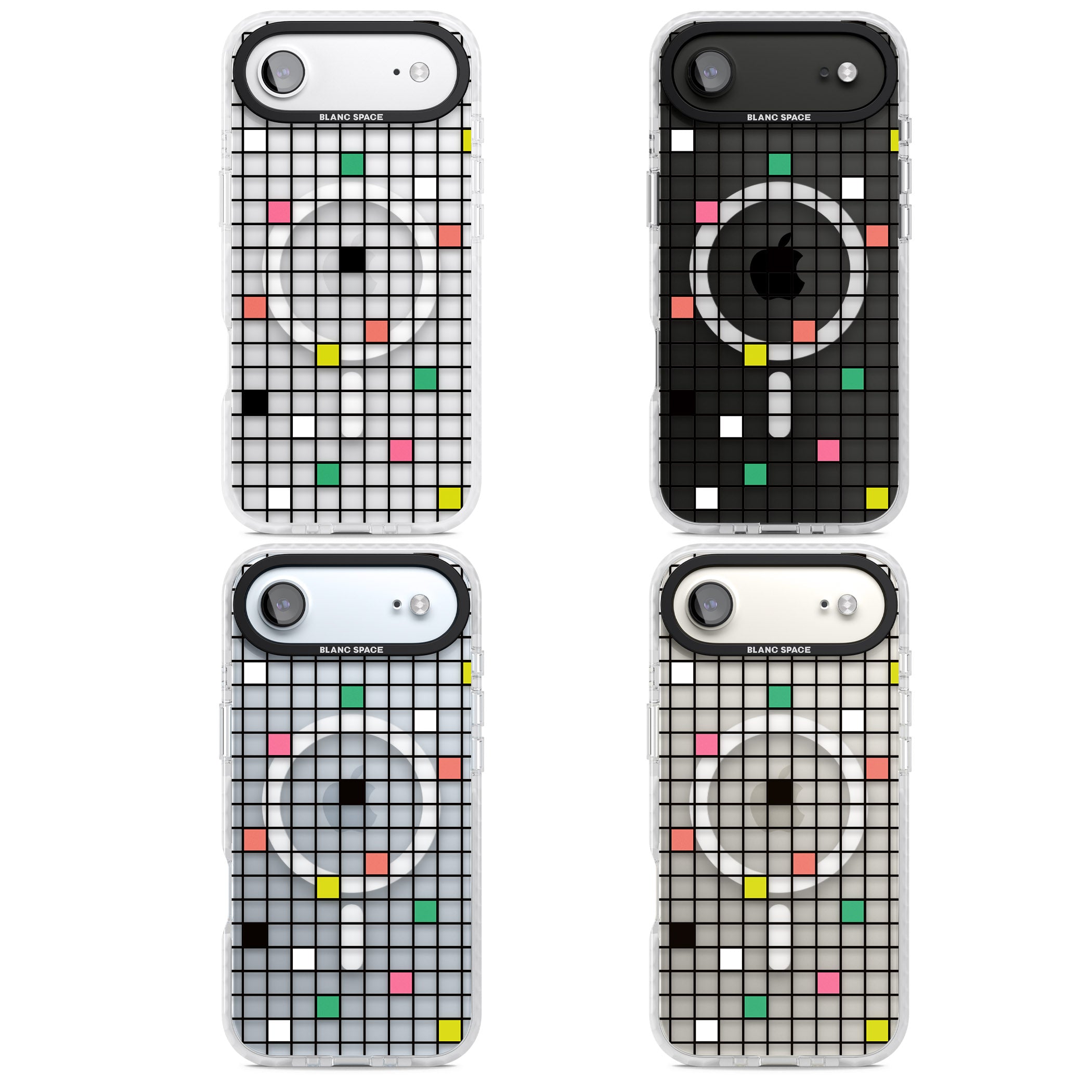 Vibrant Clear Geometric Grid iPhone 17 Air Impact Pro Clear Phone Case APT Impact Protection