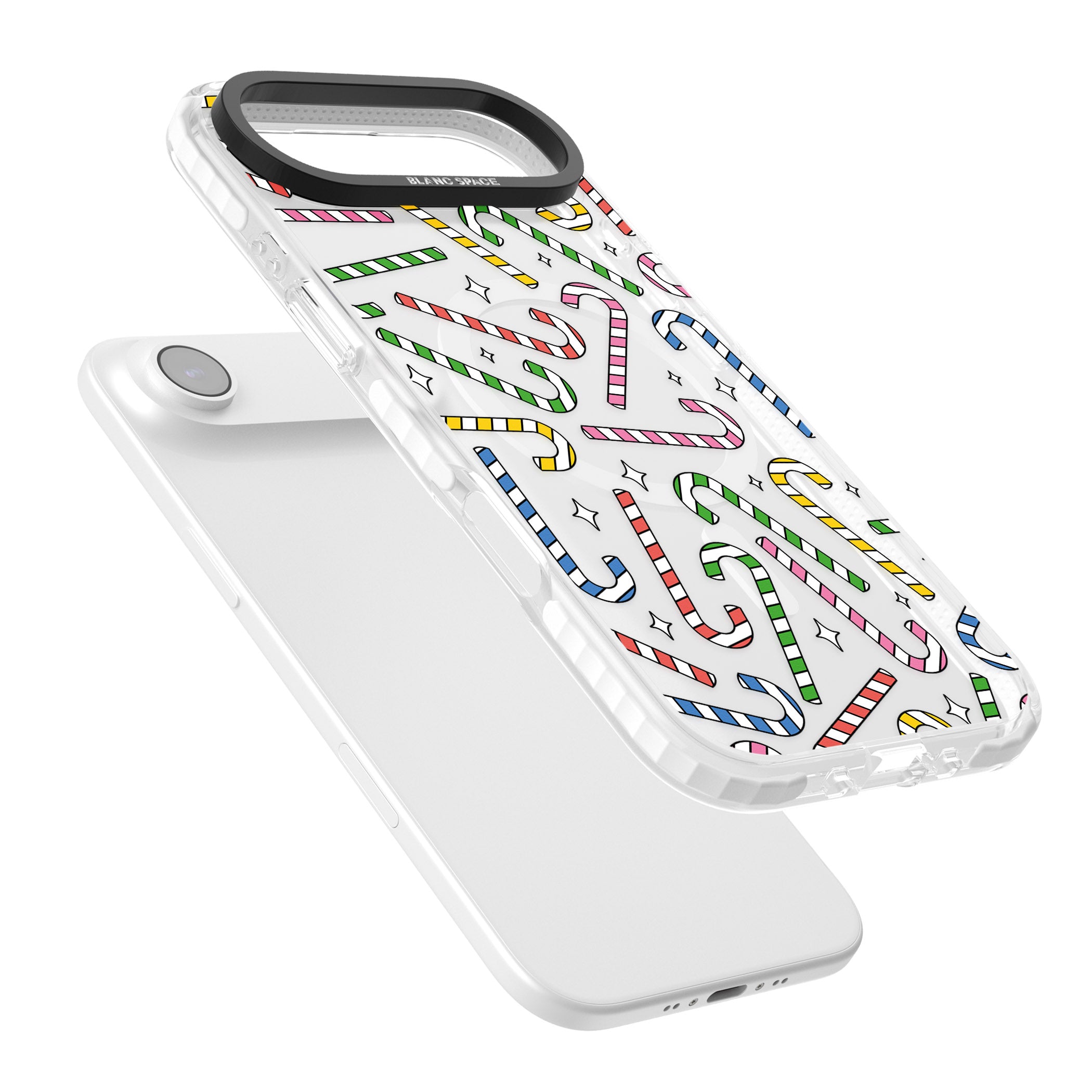 Colourful Stars & Candy Canes iPhone 17 Air Impact Pro Clear Phone Case Colours