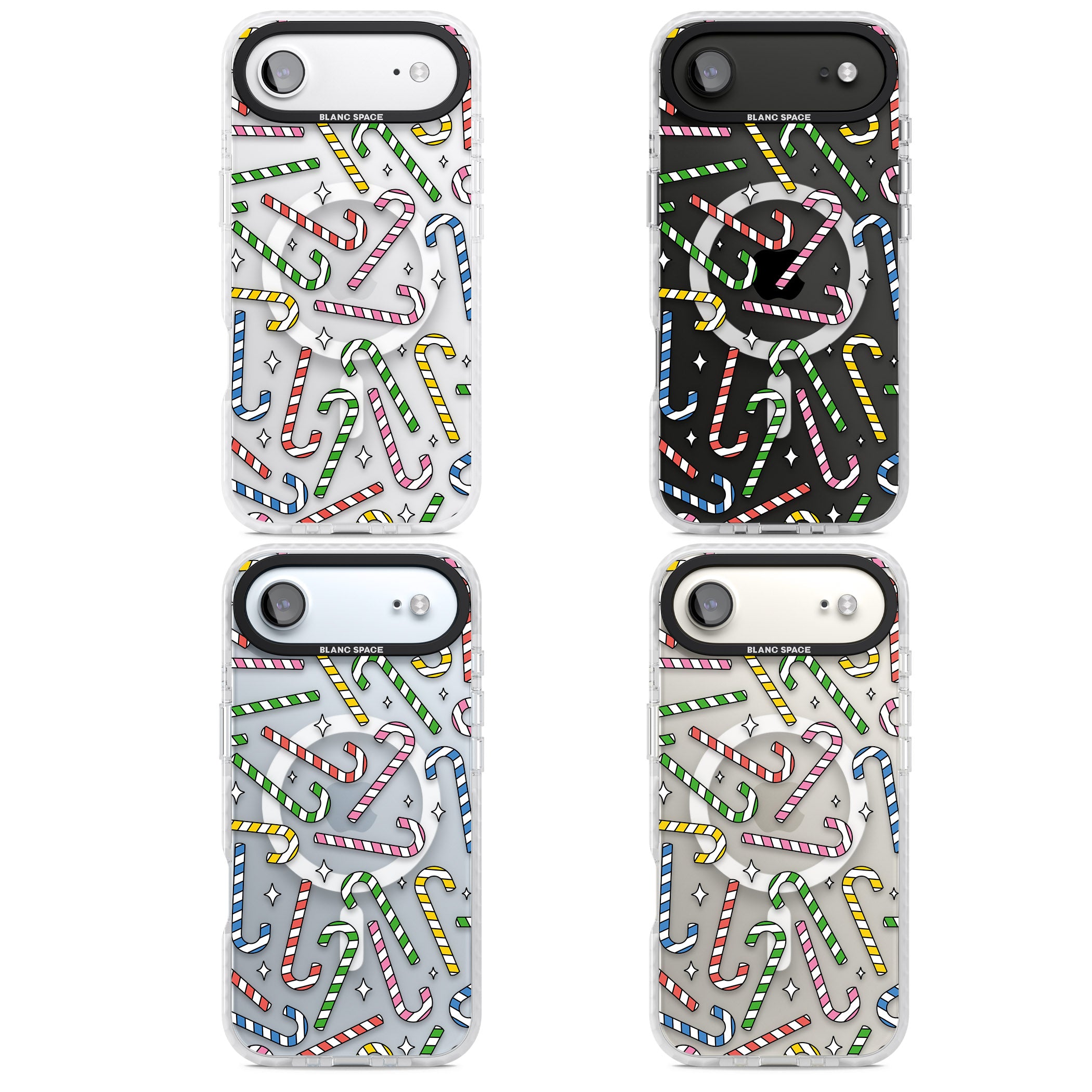 Colourful Stars & Candy Canes iPhone 17 Air Impact Pro Clear Phone Case APT Impact Protection