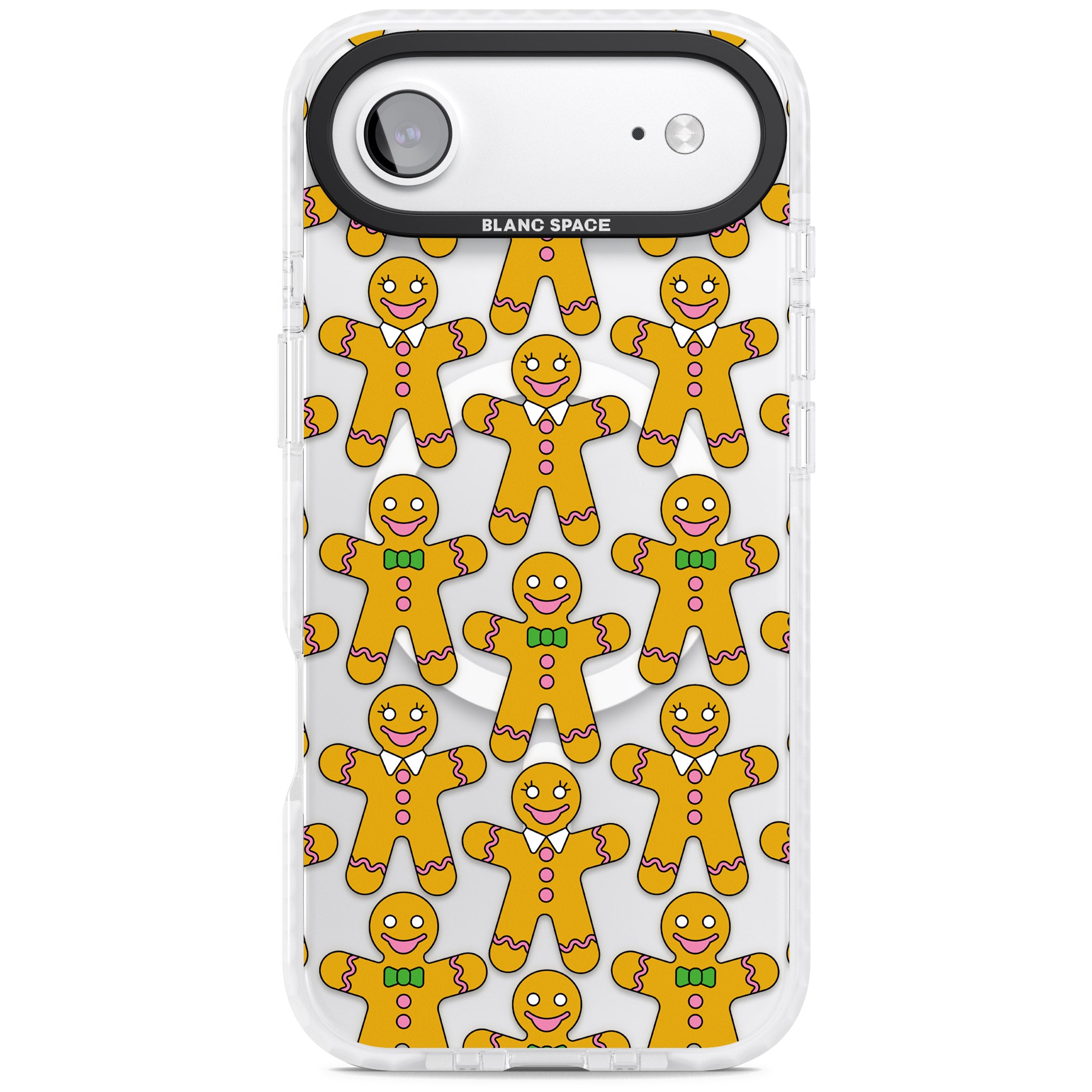 Gingerbread Cookie Pattern iPhone 17 Air Impact Pro Clear Phone Case