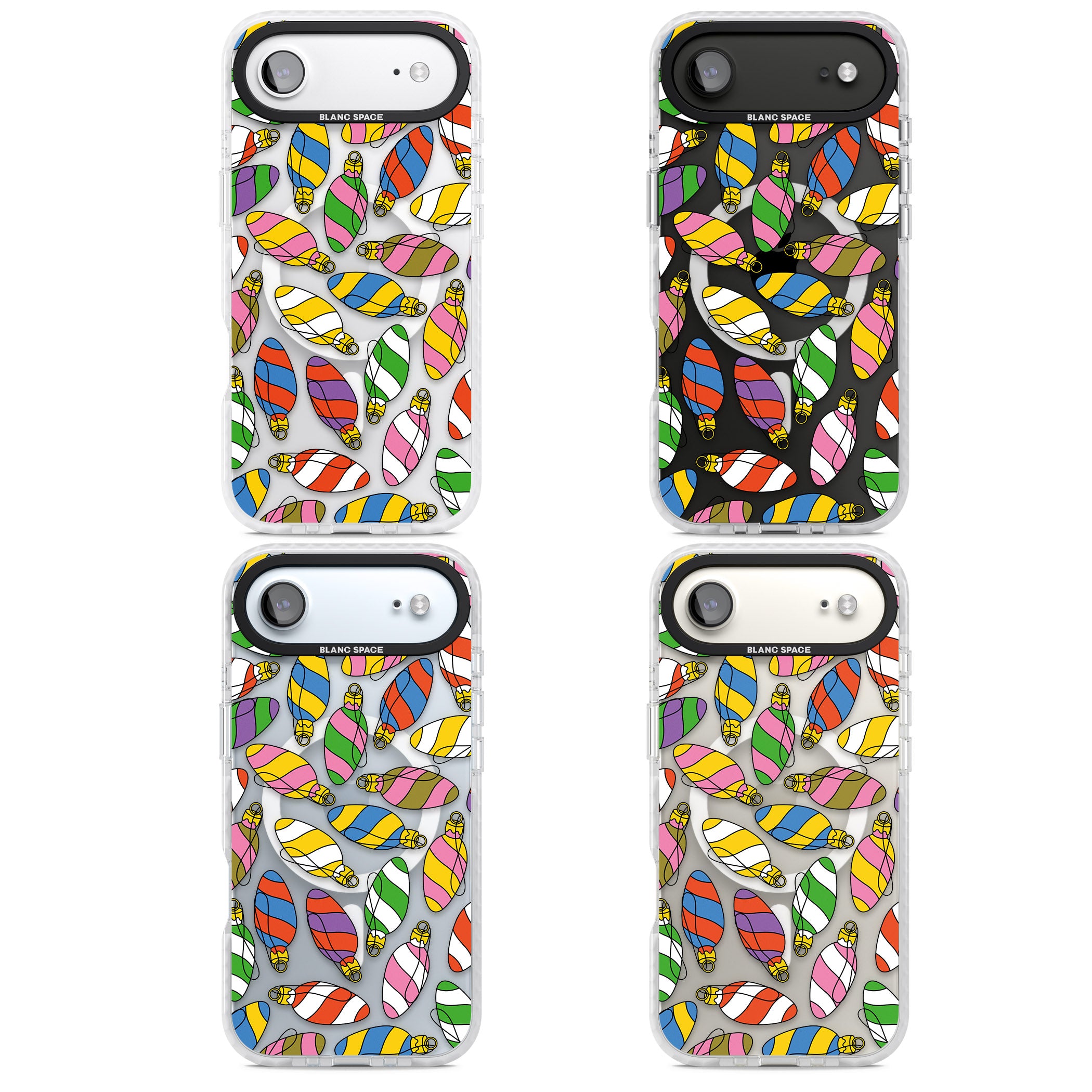 Colourful Holiday Ornaments iPhone 17 Air Impact Pro Clear Phone Case APT Impact Protection