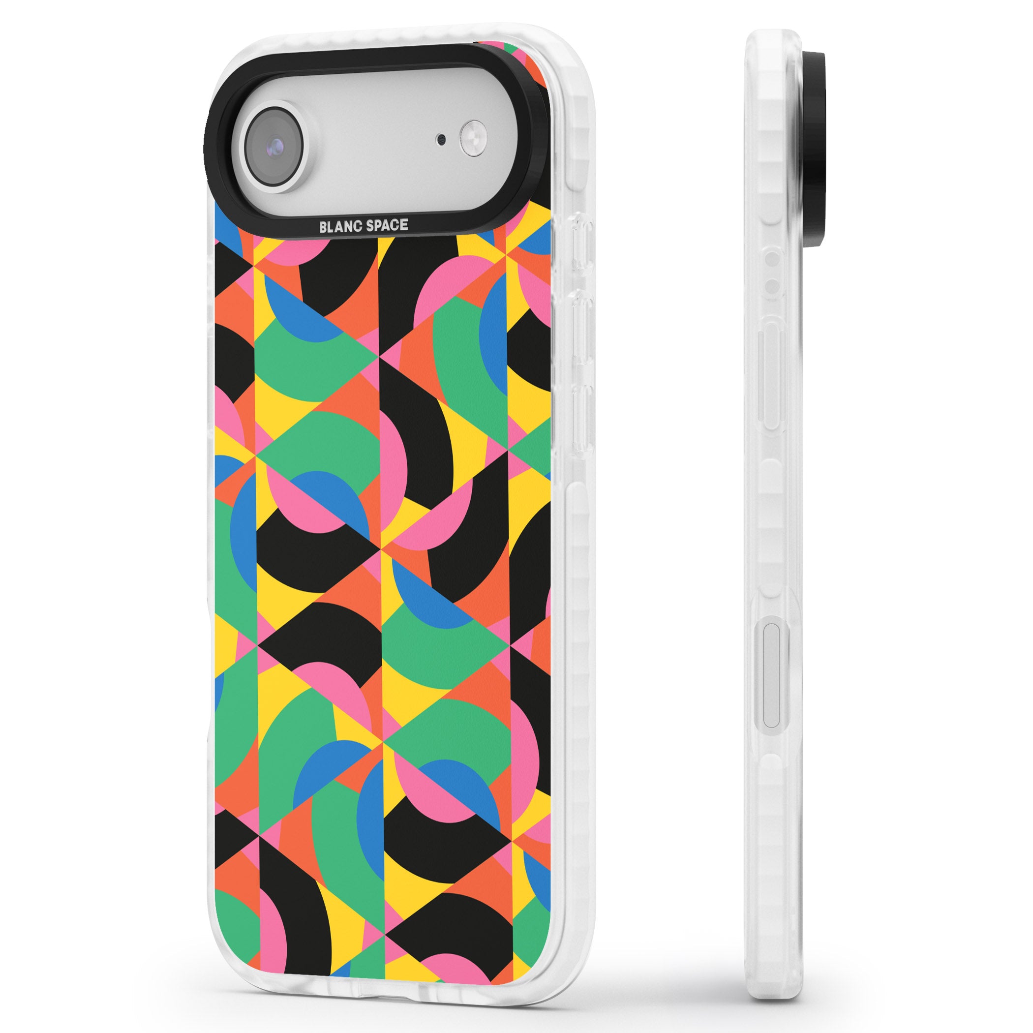 Abstract Carnival iPhone 17 Air Impact Pro Clear Phone Case Side Profile