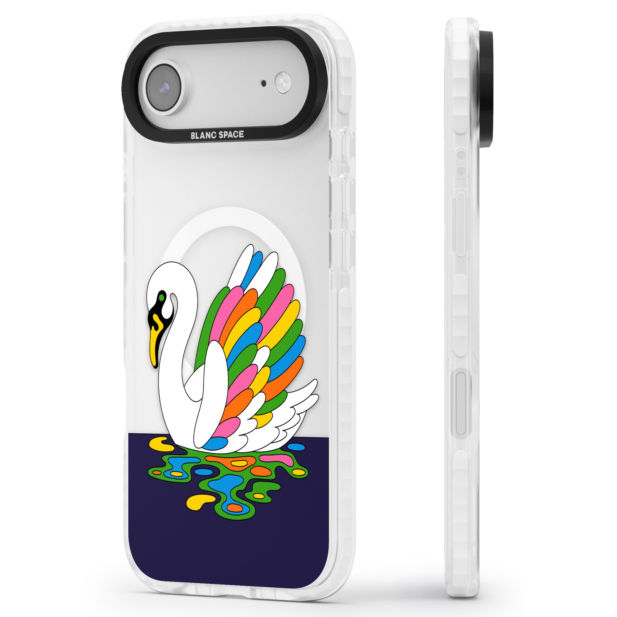 Serene Swan iPhone 17 Air Impact Pro Clear Phone Case Side Profile