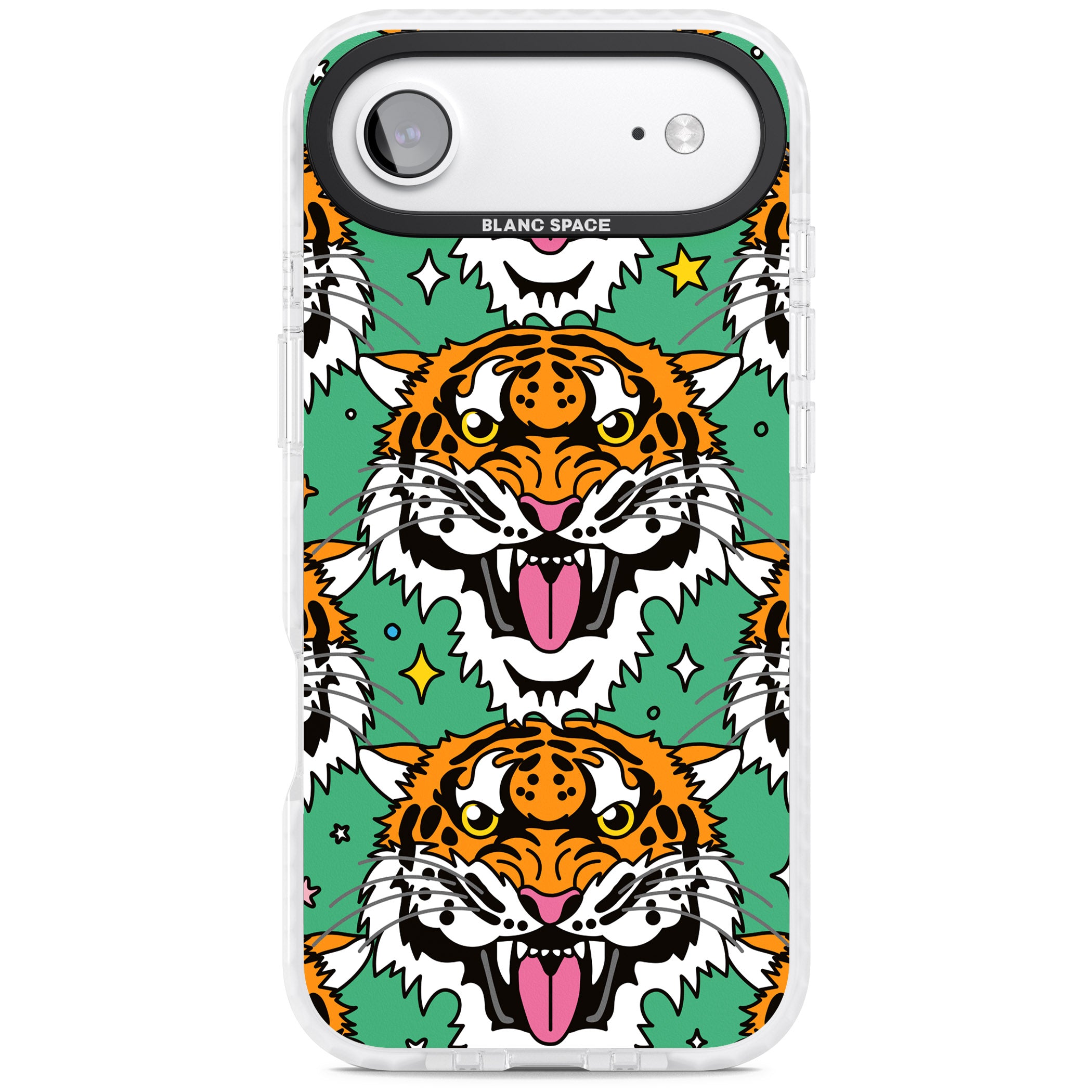 Fierce Jungle Tigers (Green) iPhone 17 Air Impact Pro Clear Phone Case