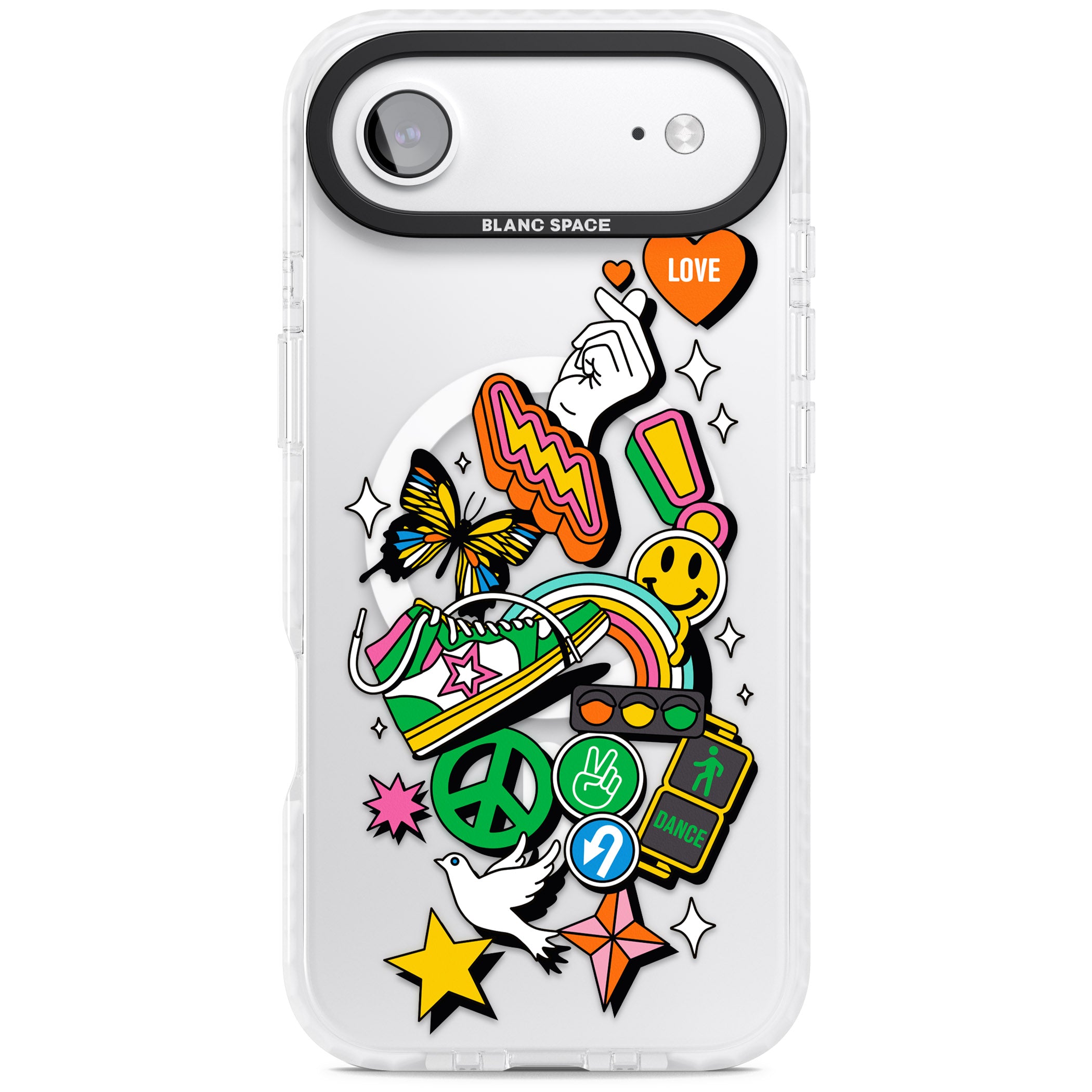 Nostalgic Sticker Collage iPhone 17 Air Impact Pro Clear Phone Case