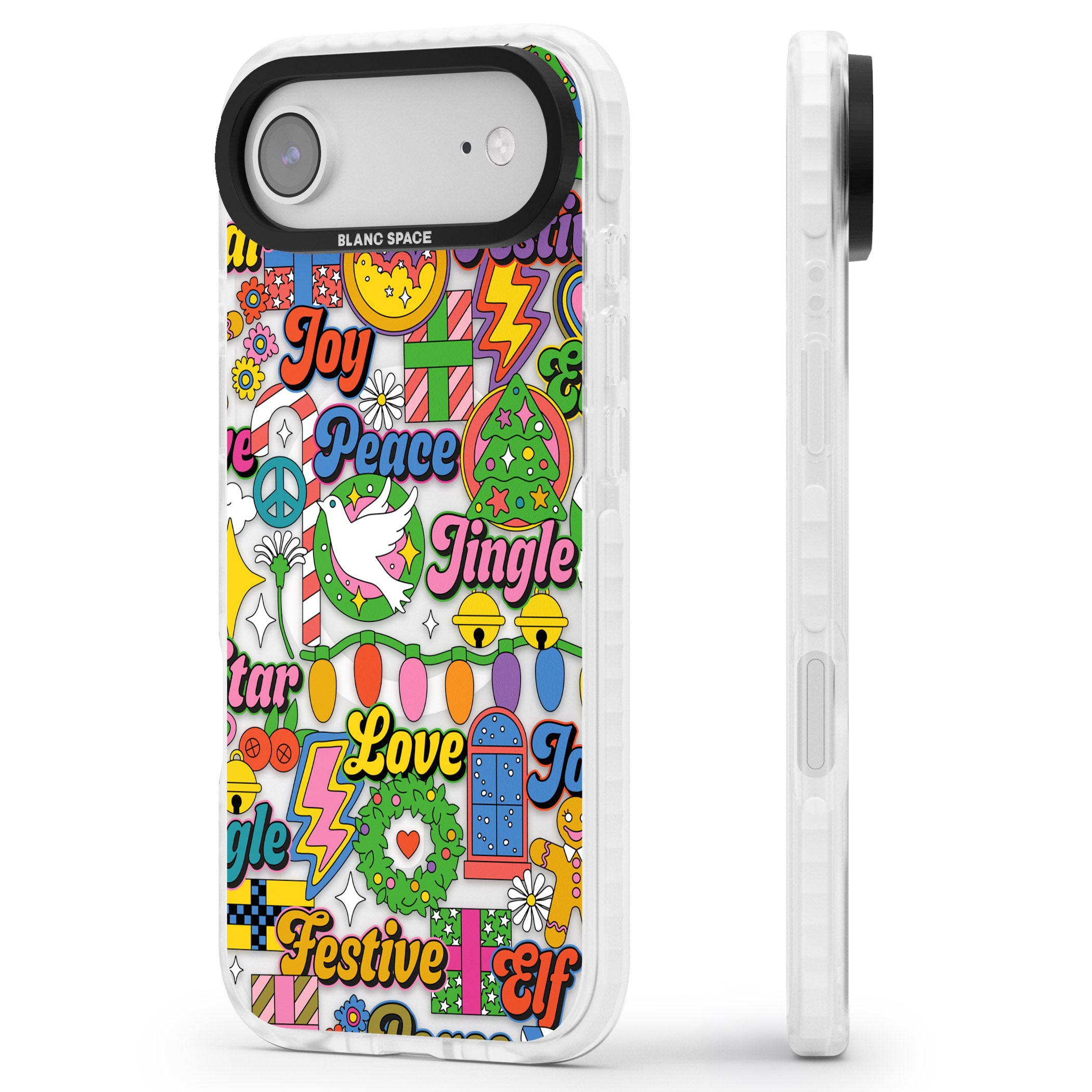 Peace & Festivities iPhone 17 Air Impact Pro Clear Phone Case Side Profile