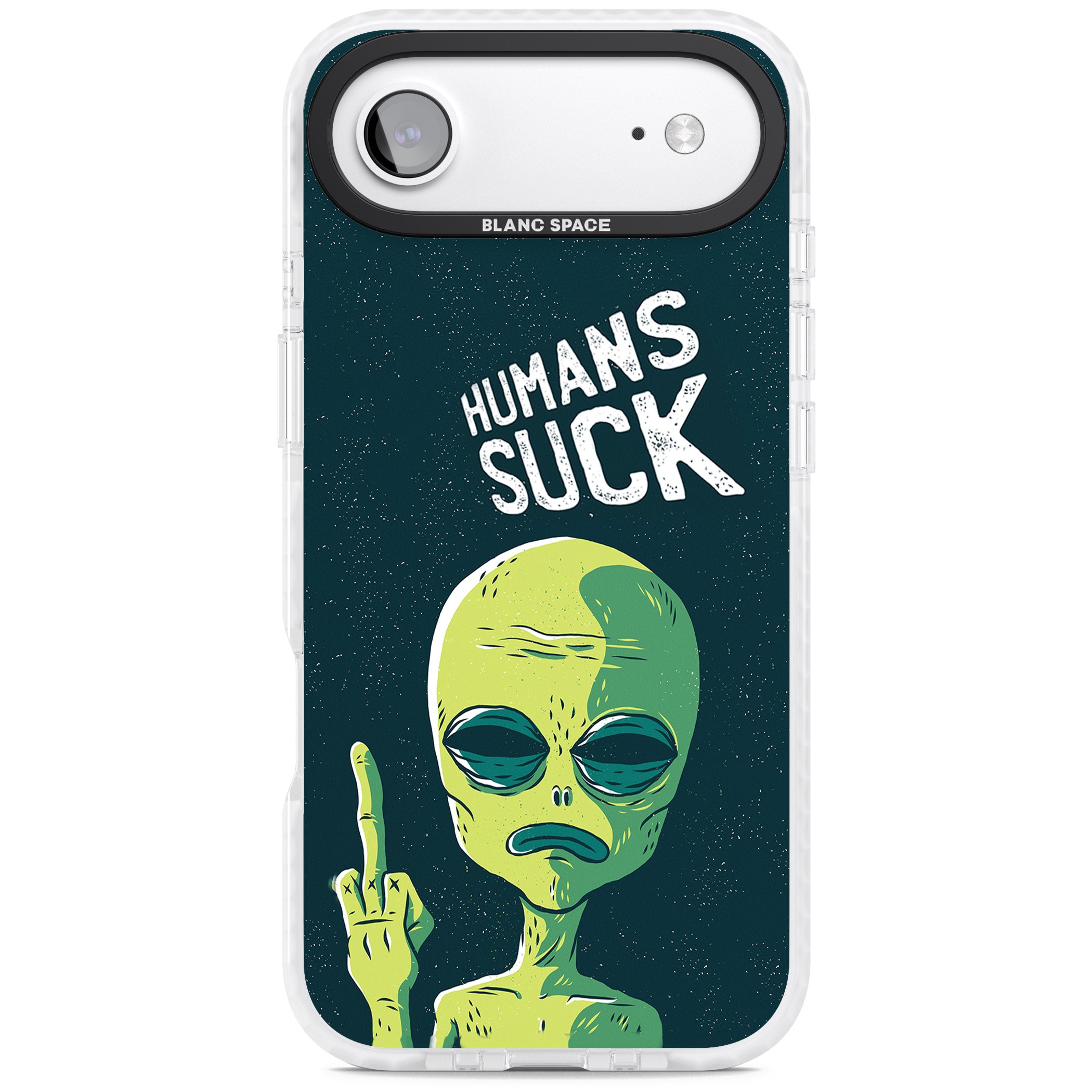 Humans Suck Alien iPhone 17 Air Impact Pro Clear Phone Case