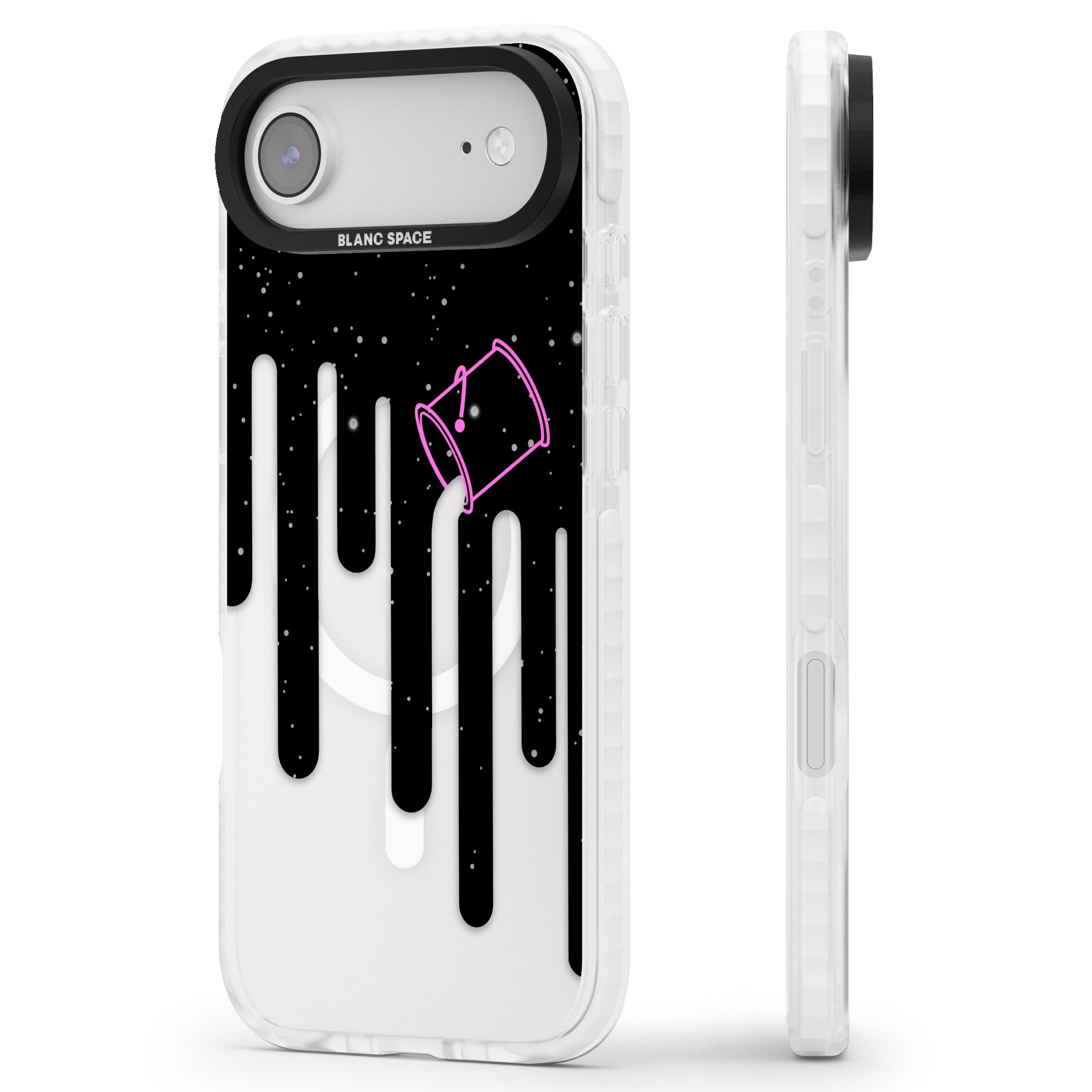 Cosmic Drip iPhone 17 Air Impact Pro Clear Phone Case Side Profile